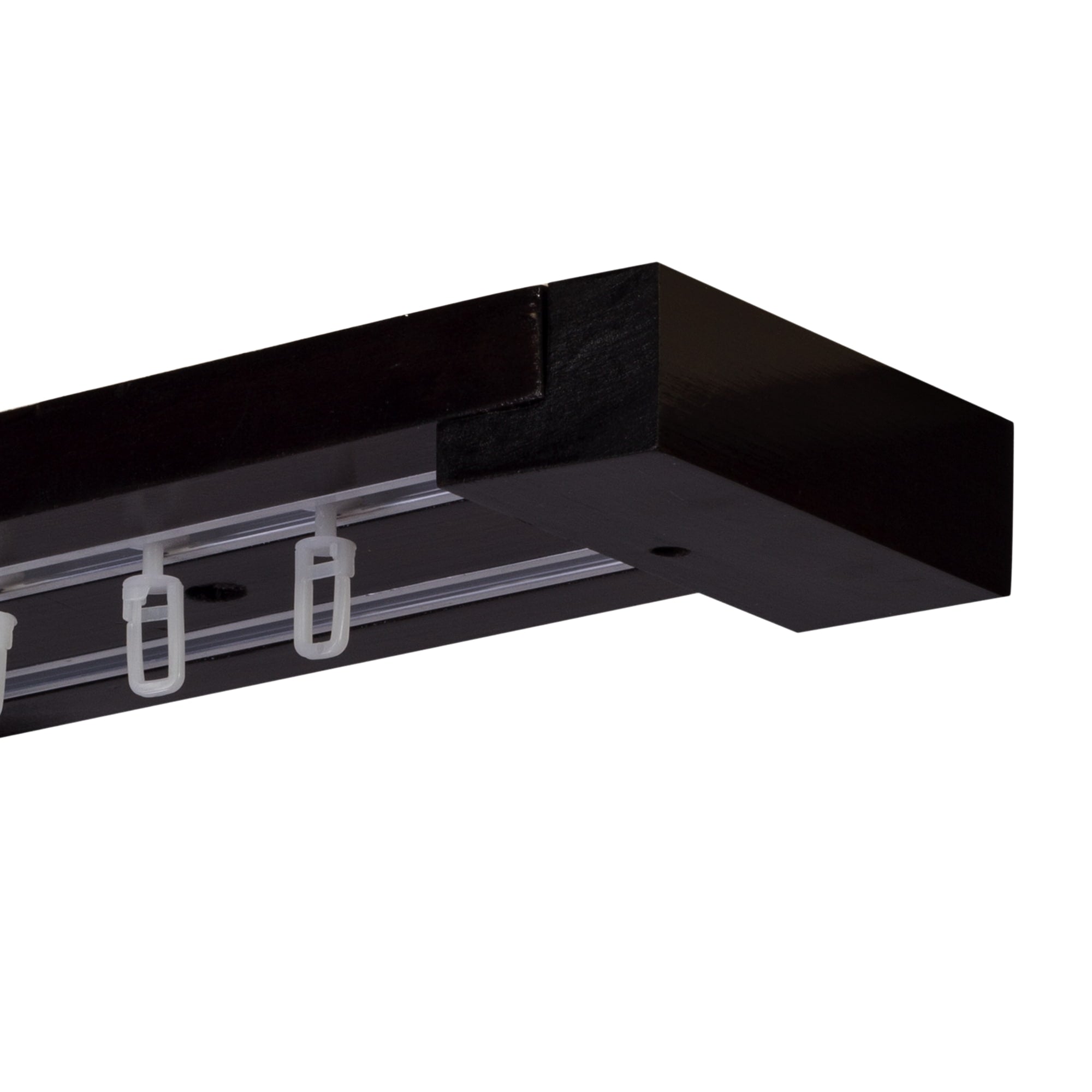 Curtain and drape track system Travetto Double made of wood