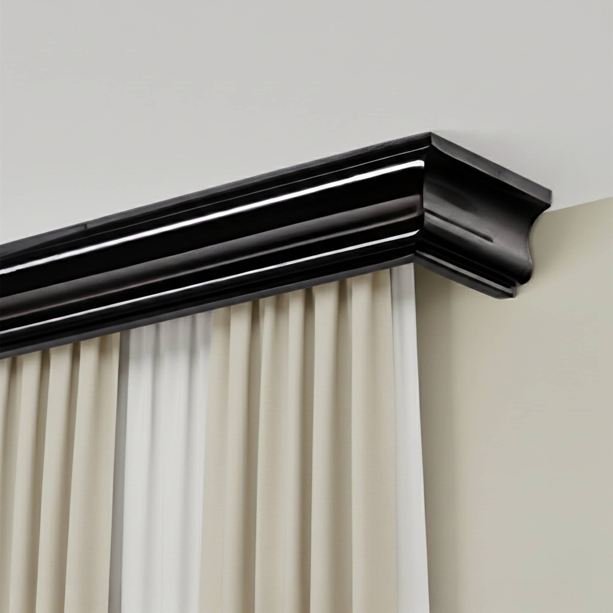 Athena Wooden Curtain Track System with Decorative Valance
