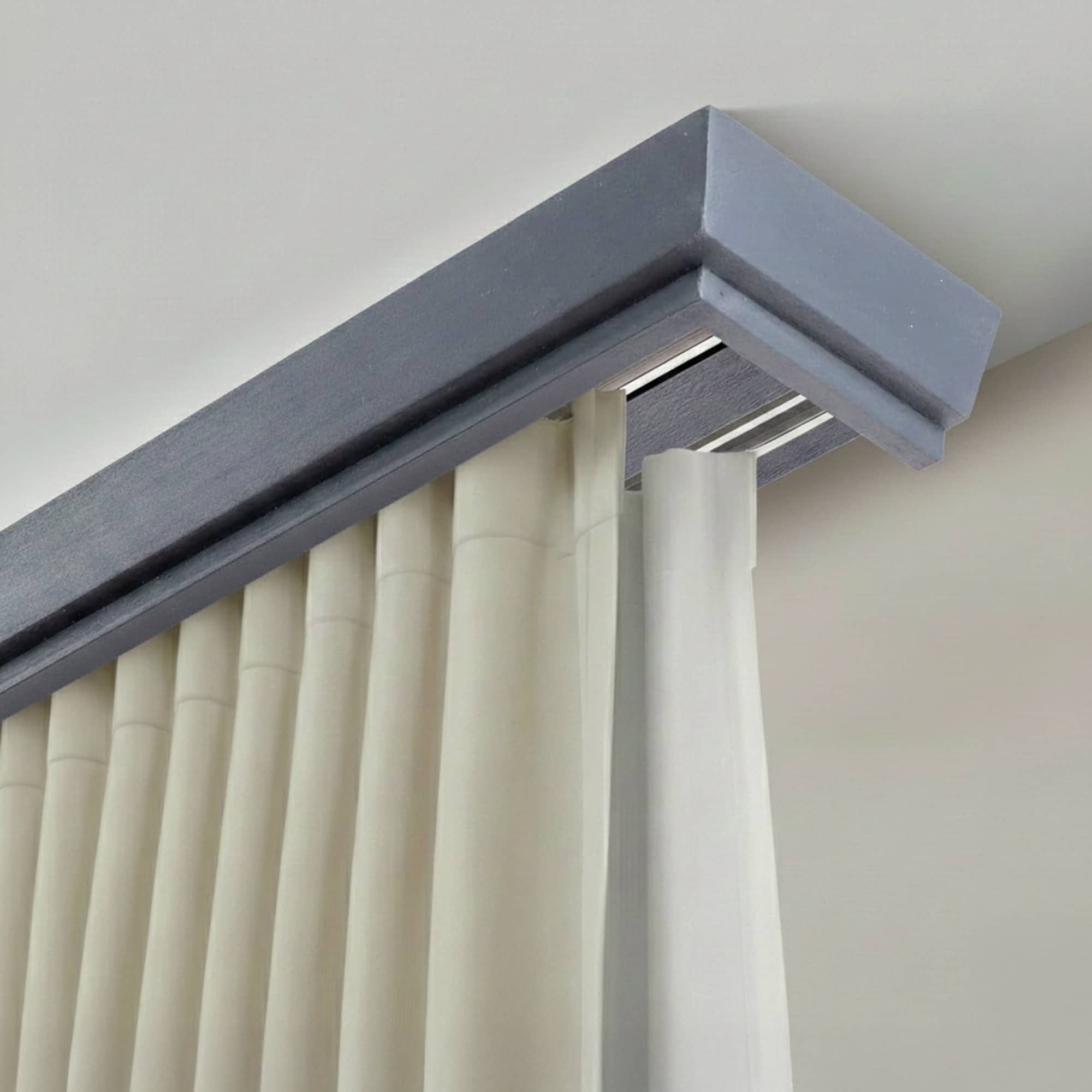 Conic Wooden Curtain Track System with Decorative Valance