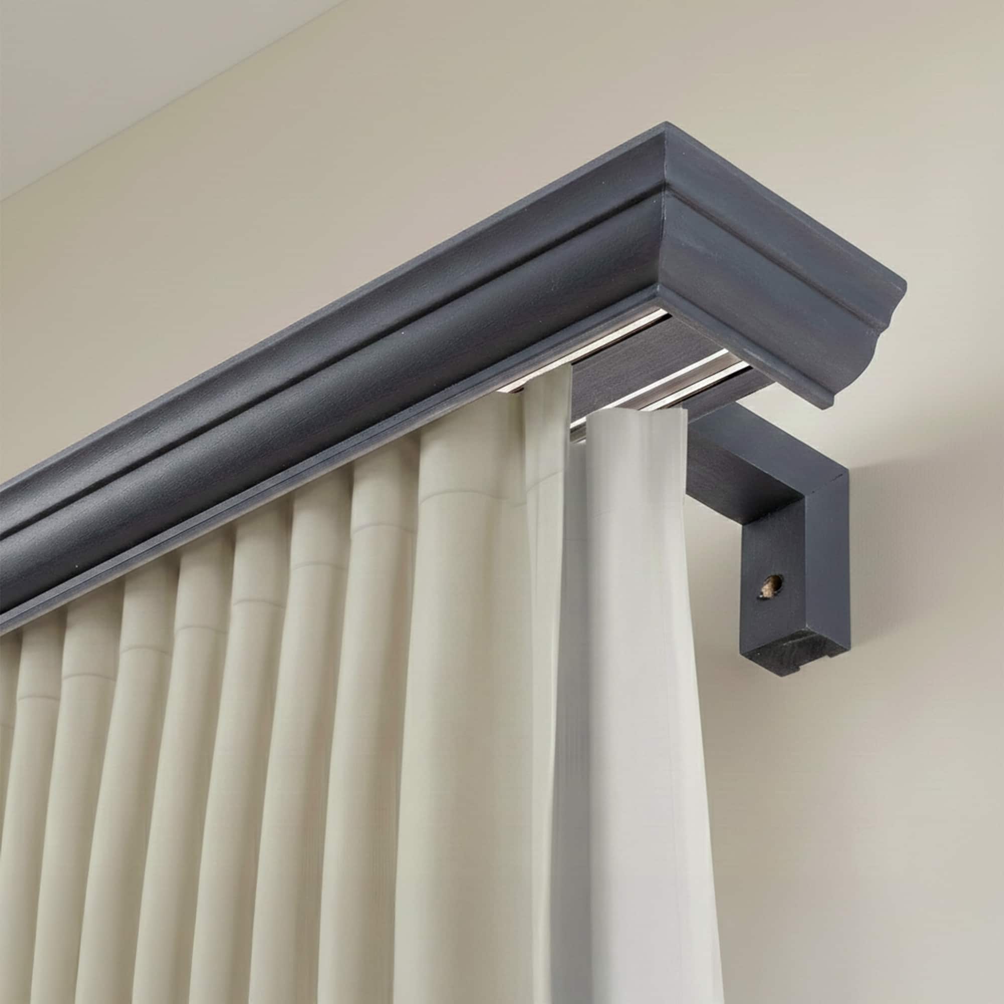 Filip Wooden Curtain Track System with Decorative Valance