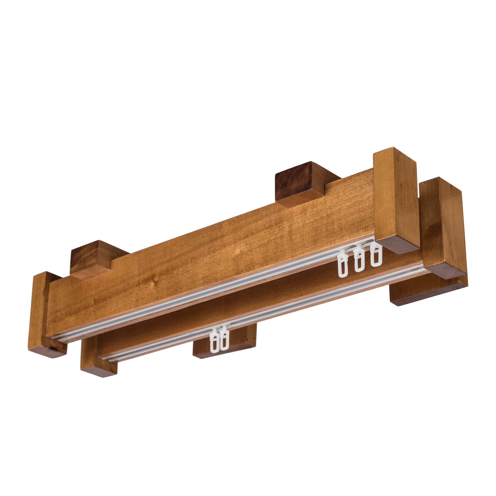Dalia Double Wooden Curtain Rod with Aluminum Track