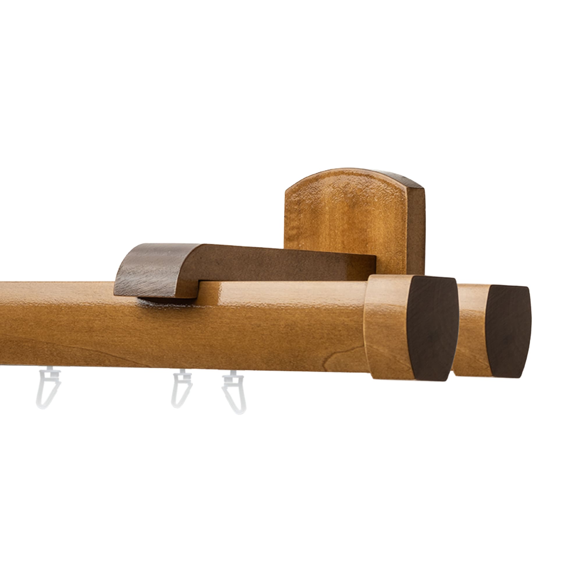 Domino Double Wooden Curtain Rod & Track System for Curtains and Drapes