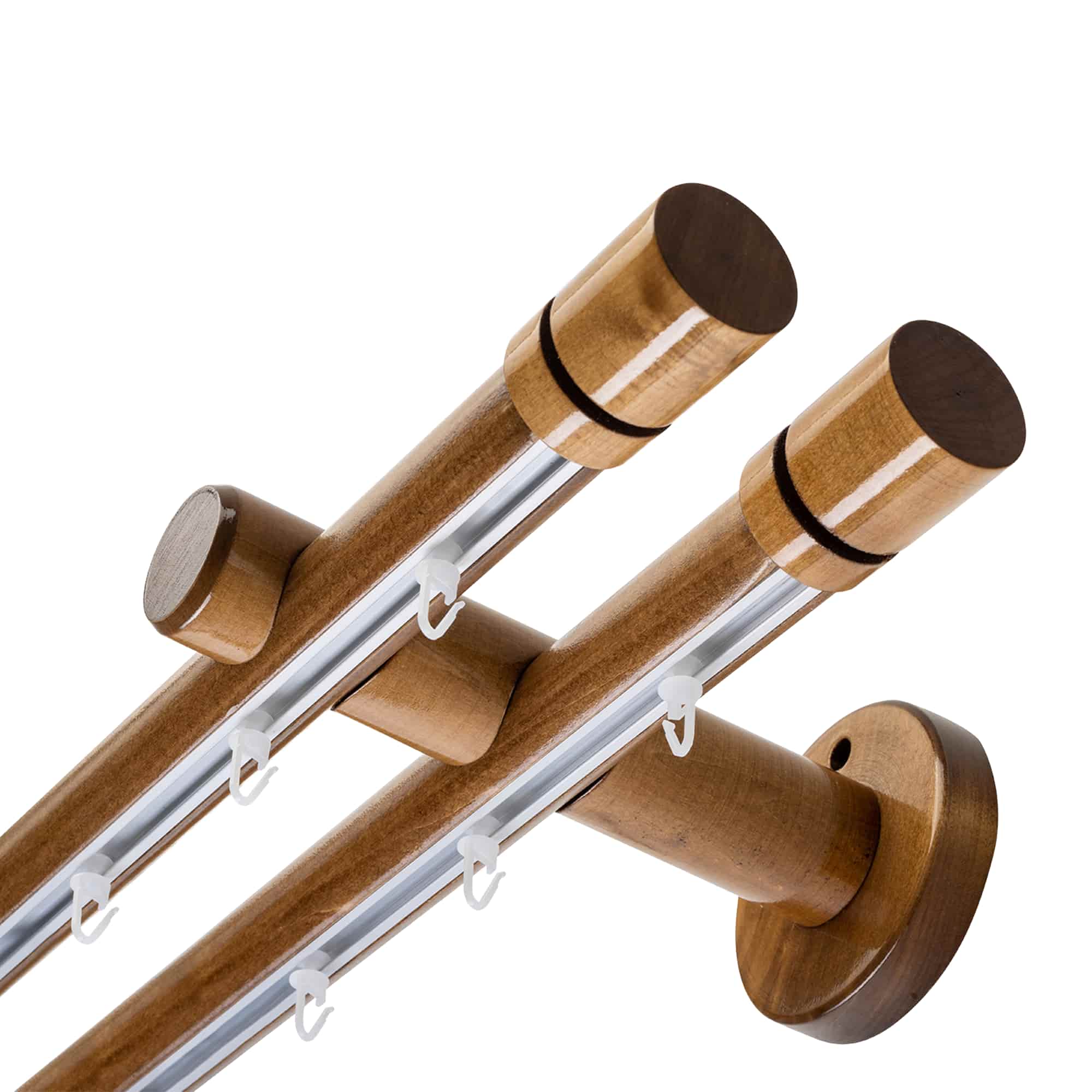 CILINDRU DOUBLE 35 MM WOODEN CURTAIN ROD & ALUMINUM TRACK SYSTEM
