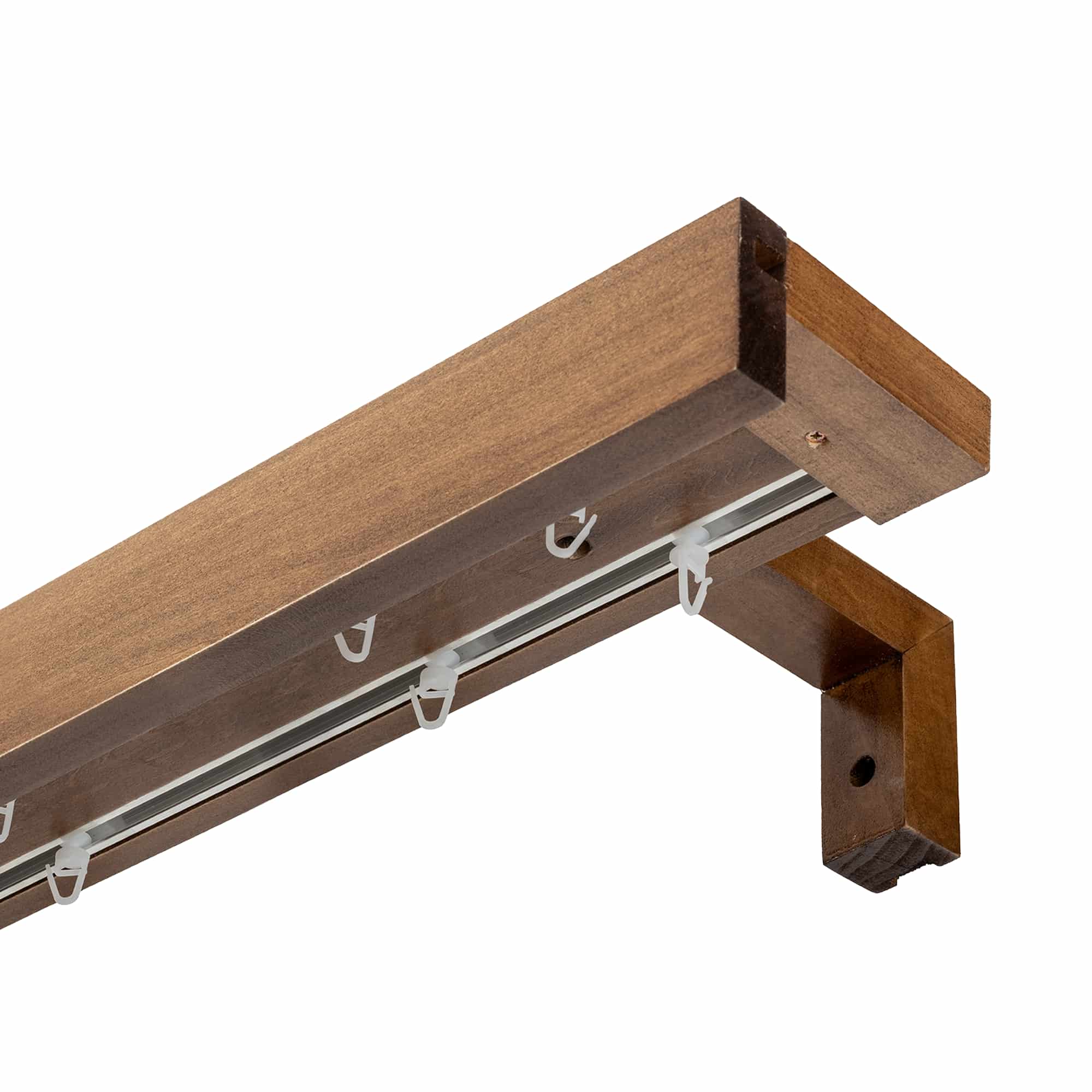 Travetto Double Curtain Track System with Wooden Decorative Valance