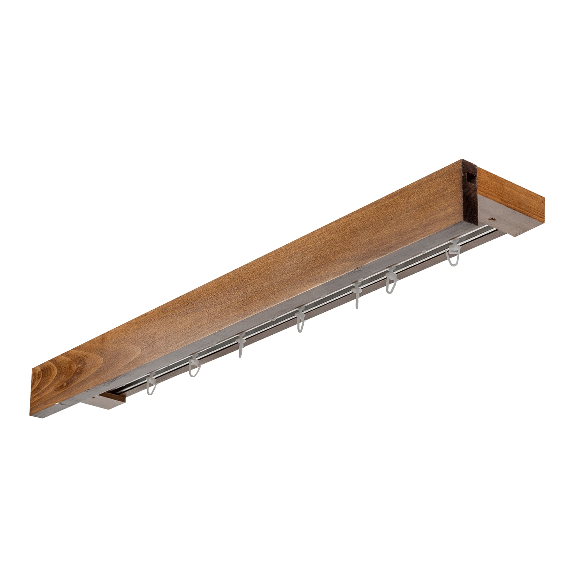 Travetto Double Curtain Track System with Wooden Decorative Valance