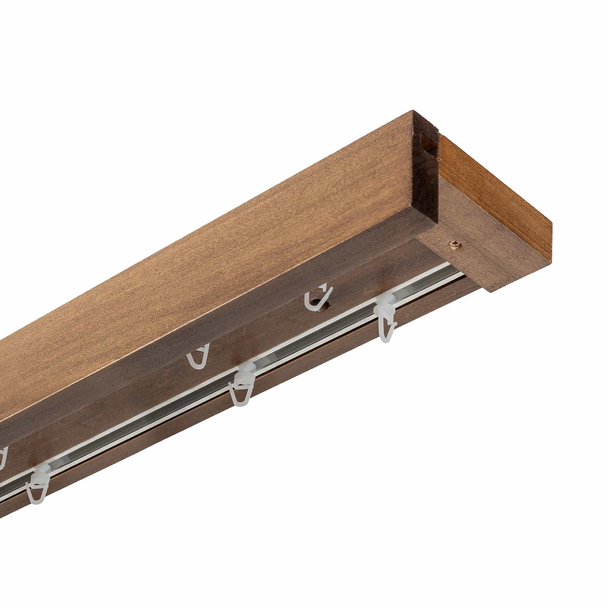 Travetto Double Curtain Track System with Wooden Decorative Valance