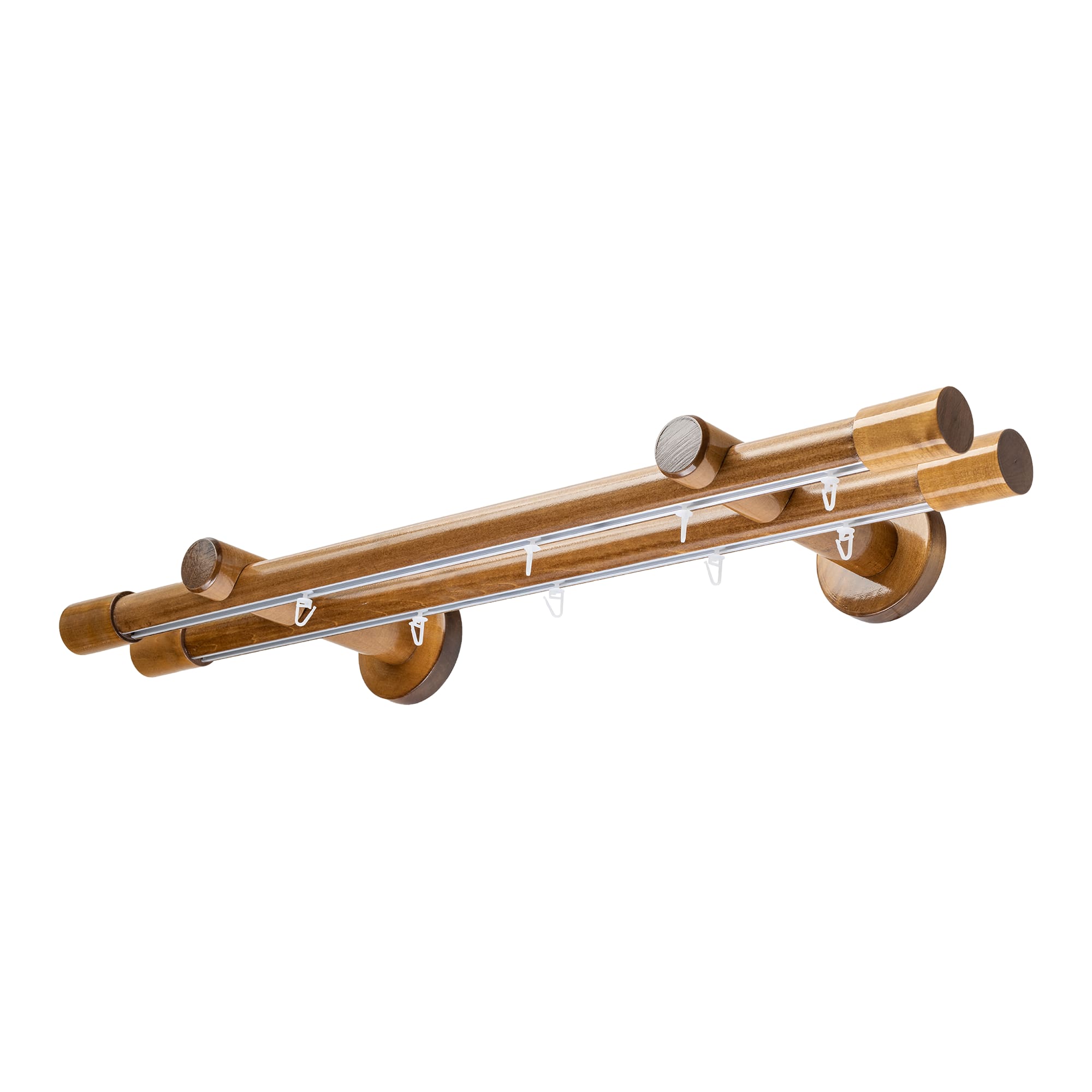 Luna Double 35 mm Wooden Curtain Rod & Track System