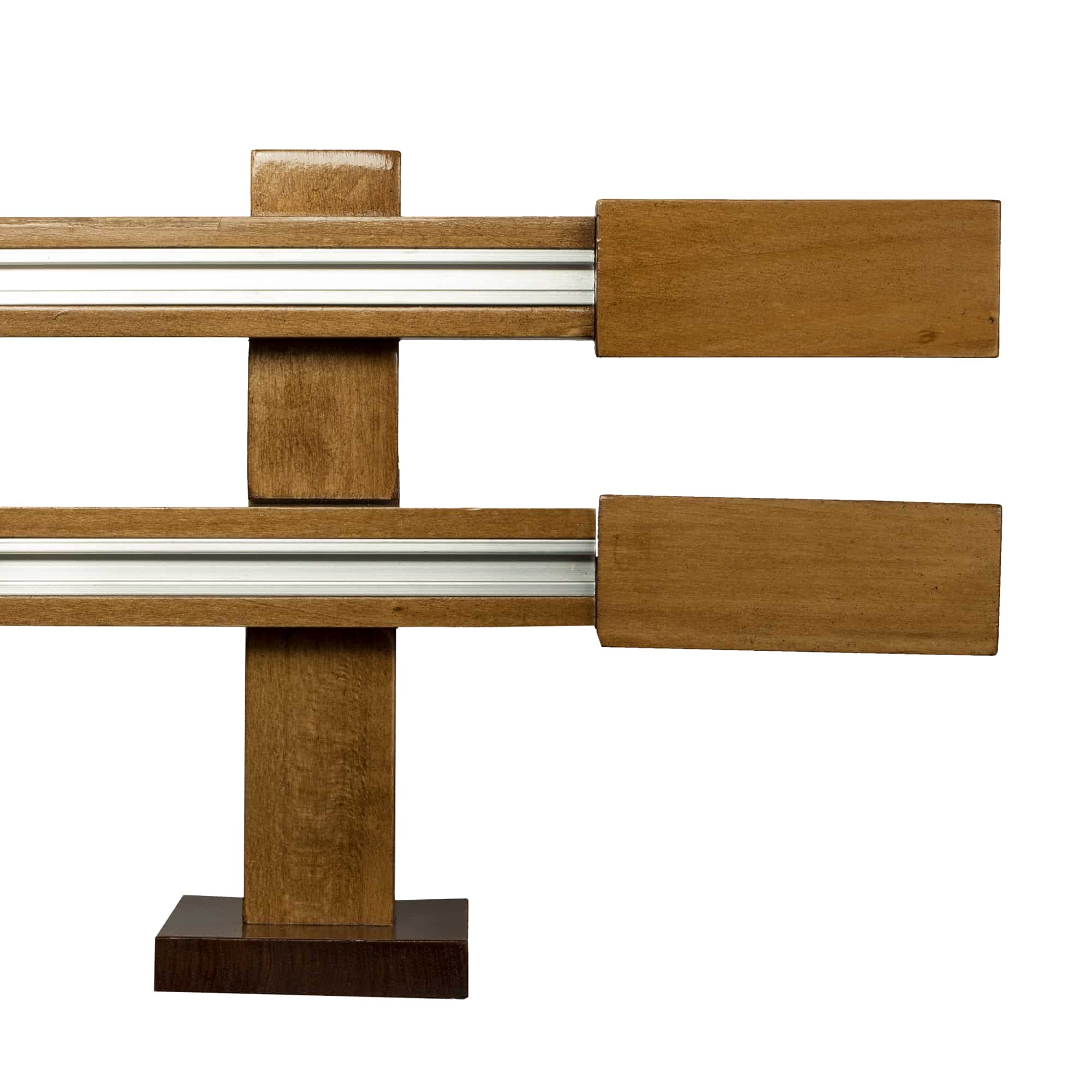 Praga Double Wooden Curtain Rod with Aluminum Track