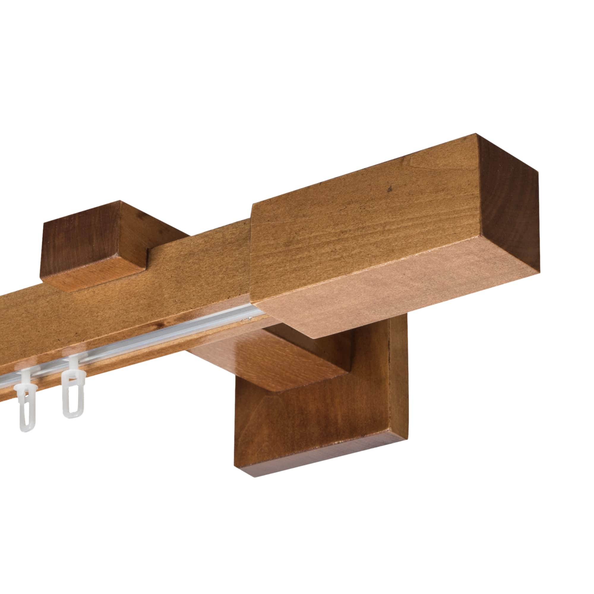 Praga Wooden Curtain Rod with Aluminum Track