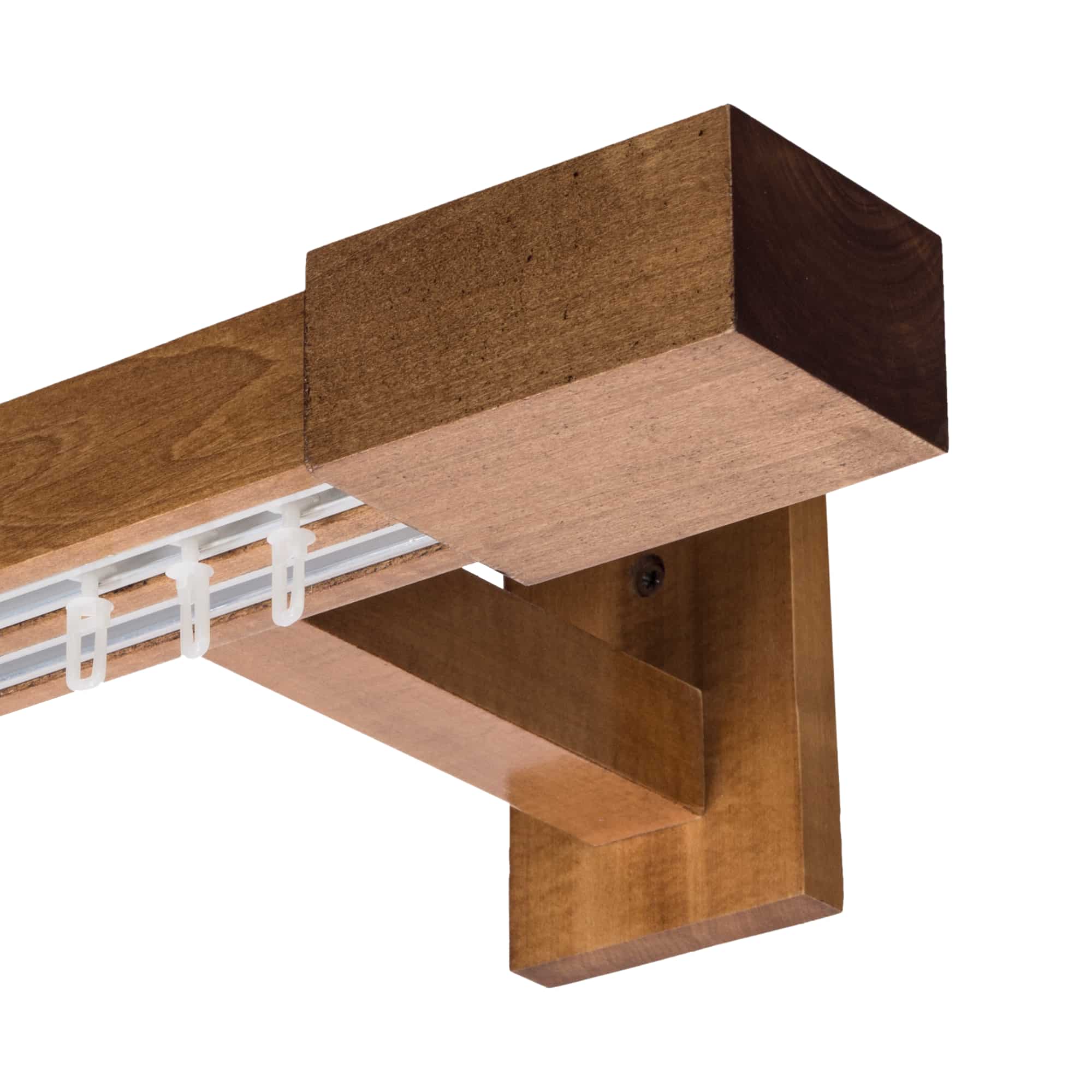 Roma Double Wooden Curtain Rod & Track System for Curtains and Drapes