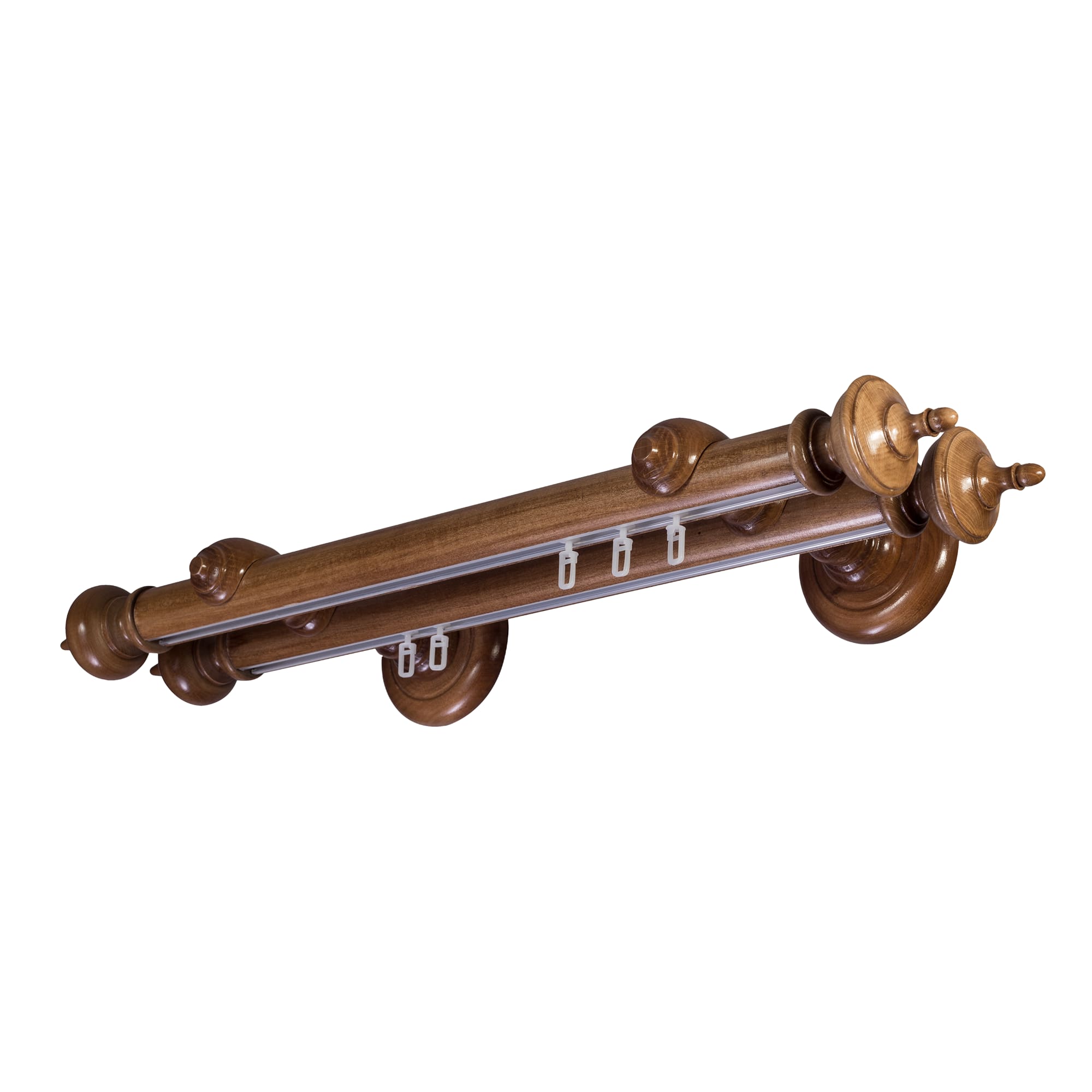 Saly Double 35 mm Wooden Curtain Rod with Aluminum Track