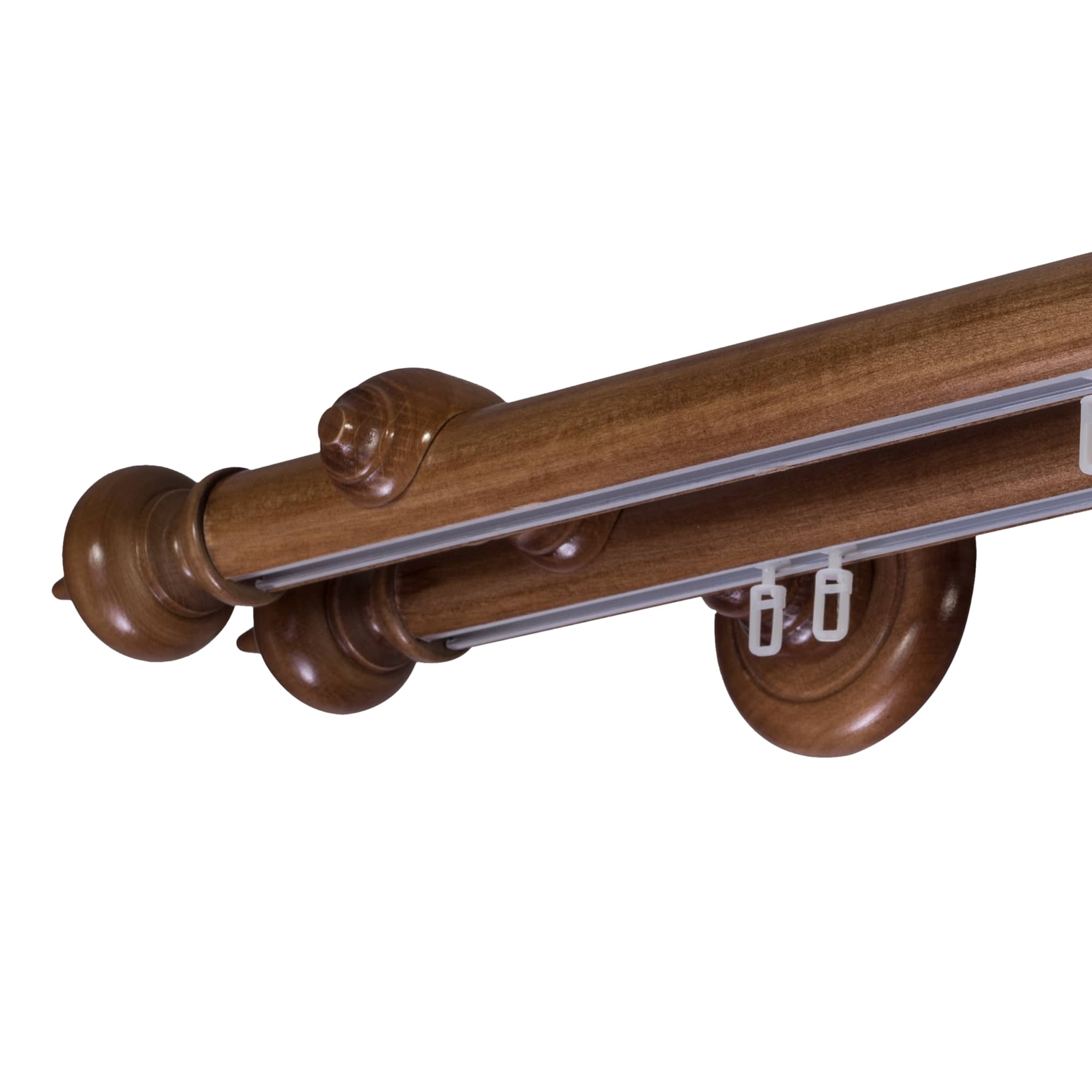 Saly Double 35 mm Wooden Curtain Rod with Aluminum Track
