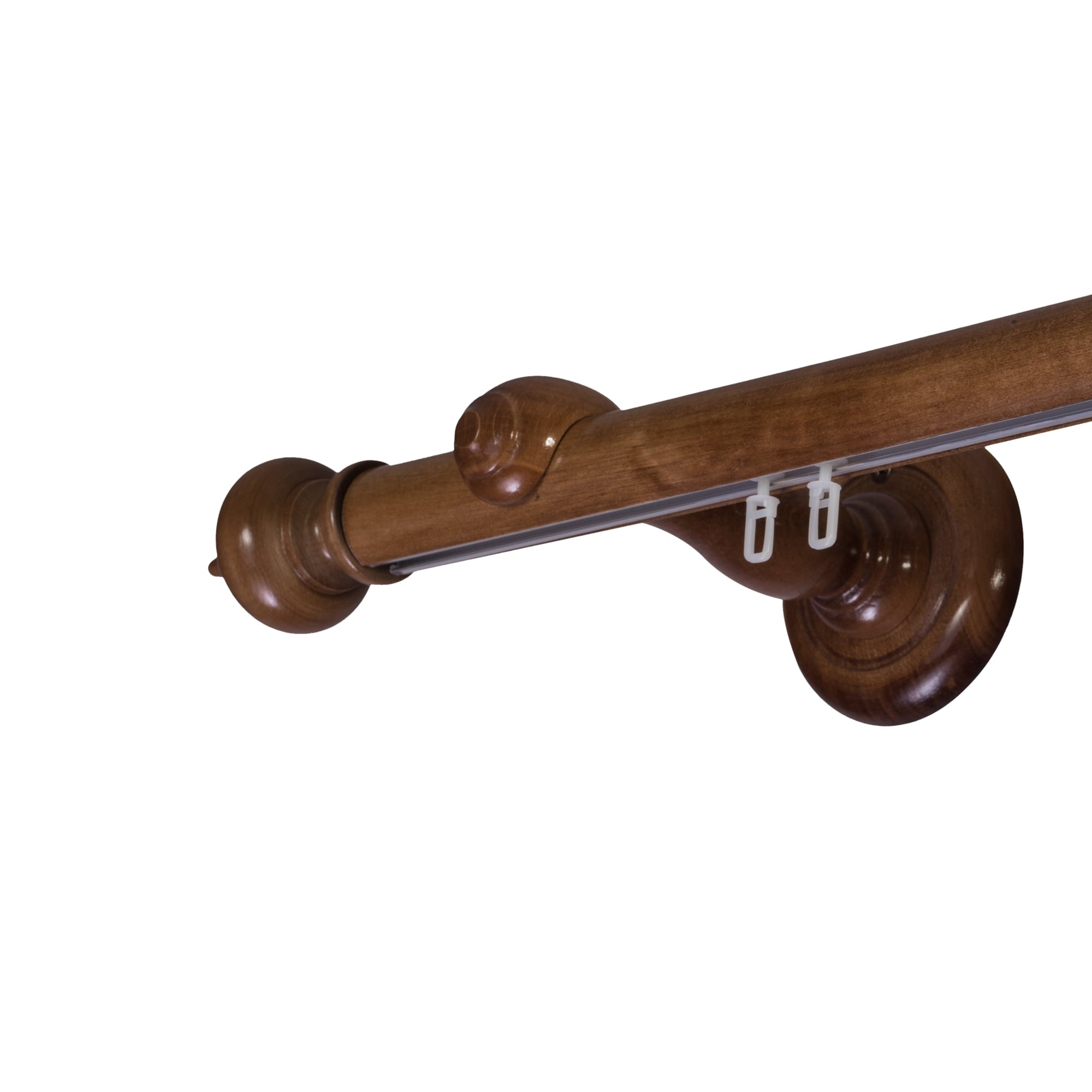 Stella Single 35 mm Wooden Curtain Rod with Aluminum Track