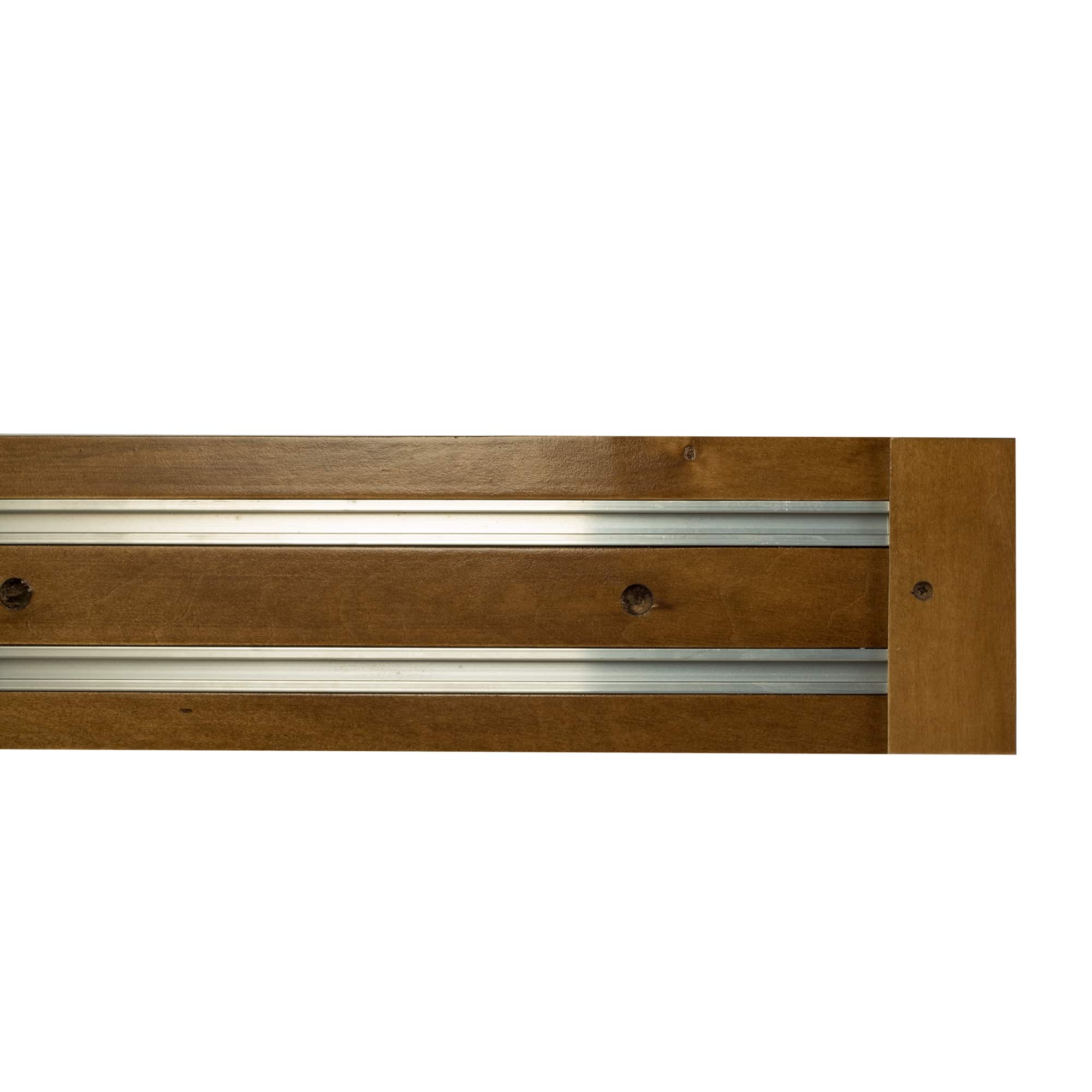 Curtain and drape track system Travetto Double made of wood