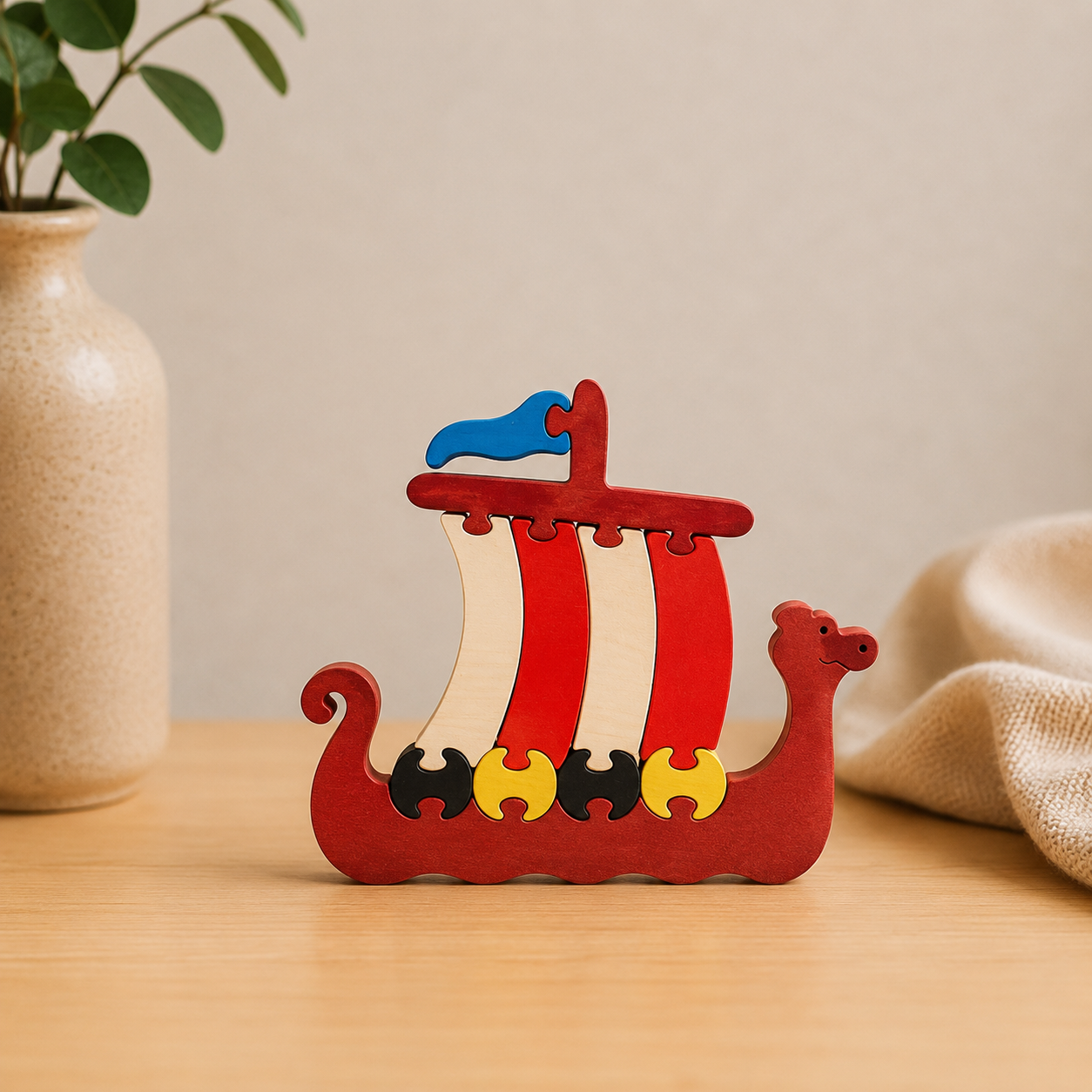 Viking Ship Wooden Puzzle