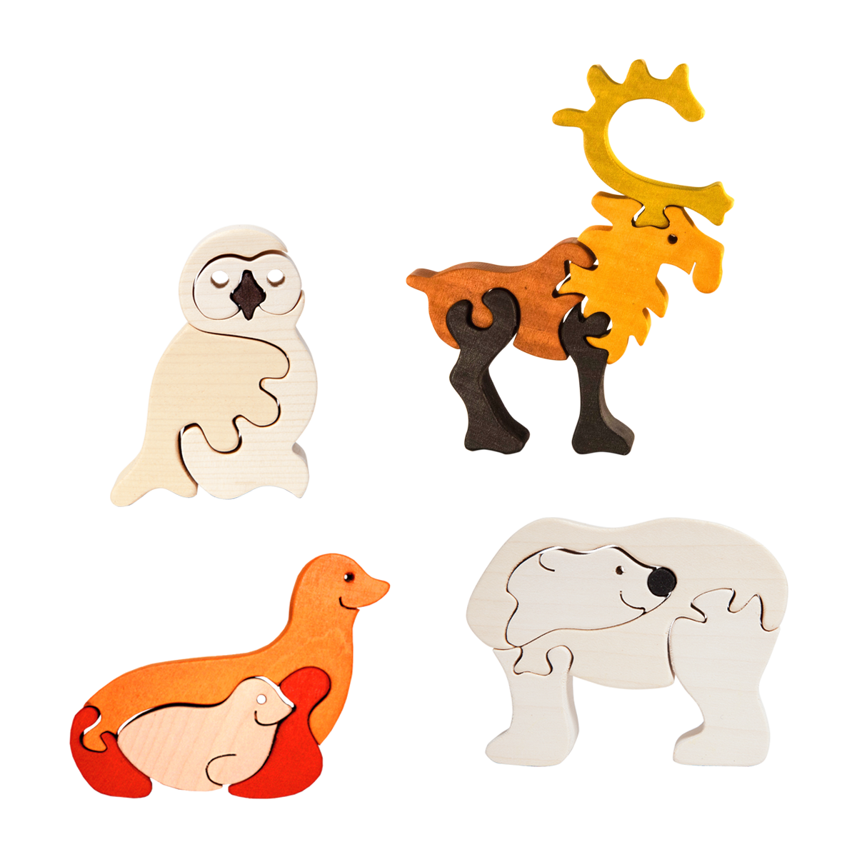 Arctic Animals Wooden Puzzle Set