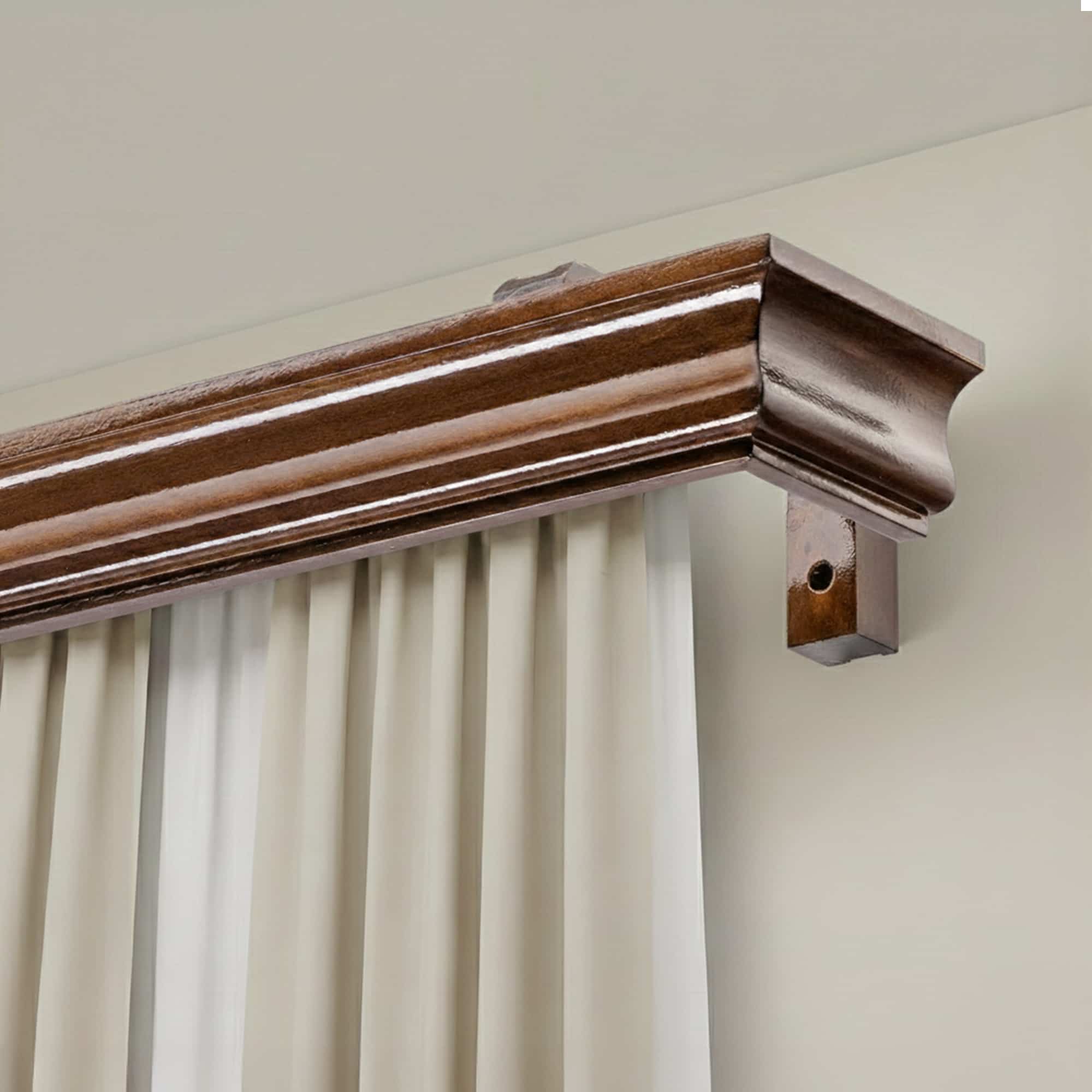 Athena Wooden Curtain Track System with Decorative Valance