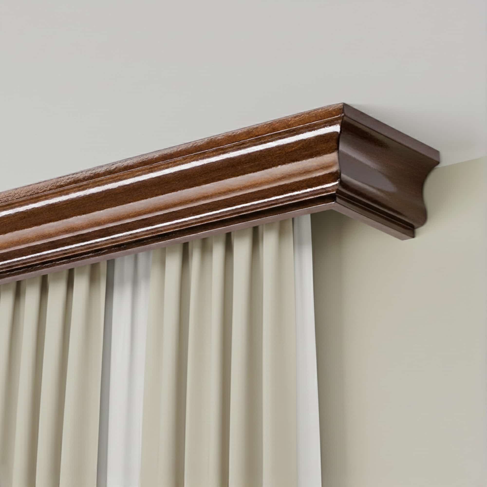Athena Wooden Curtain Track System with Decorative Valance