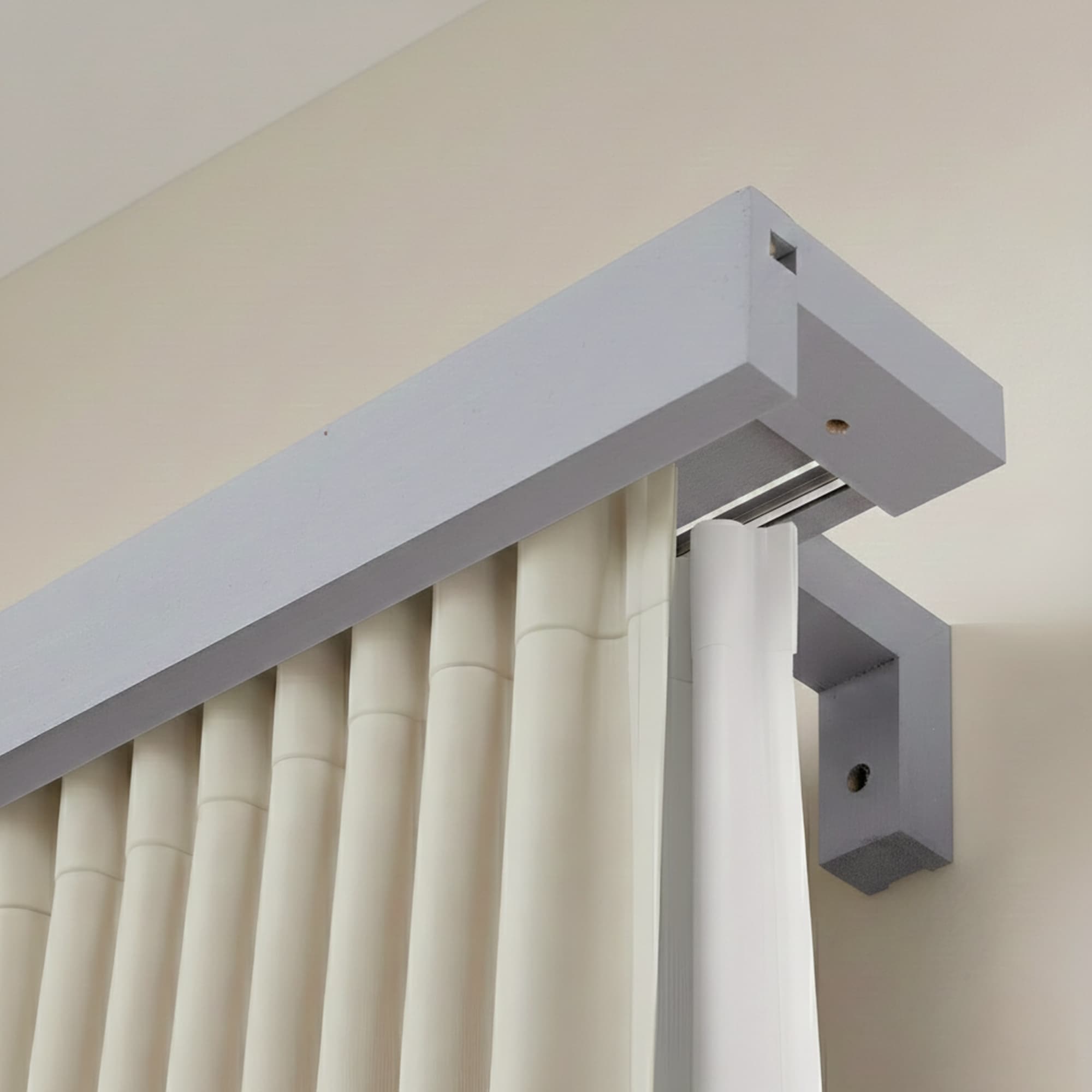 Travetto Double Curtain Track System with Wooden Decorative Valance