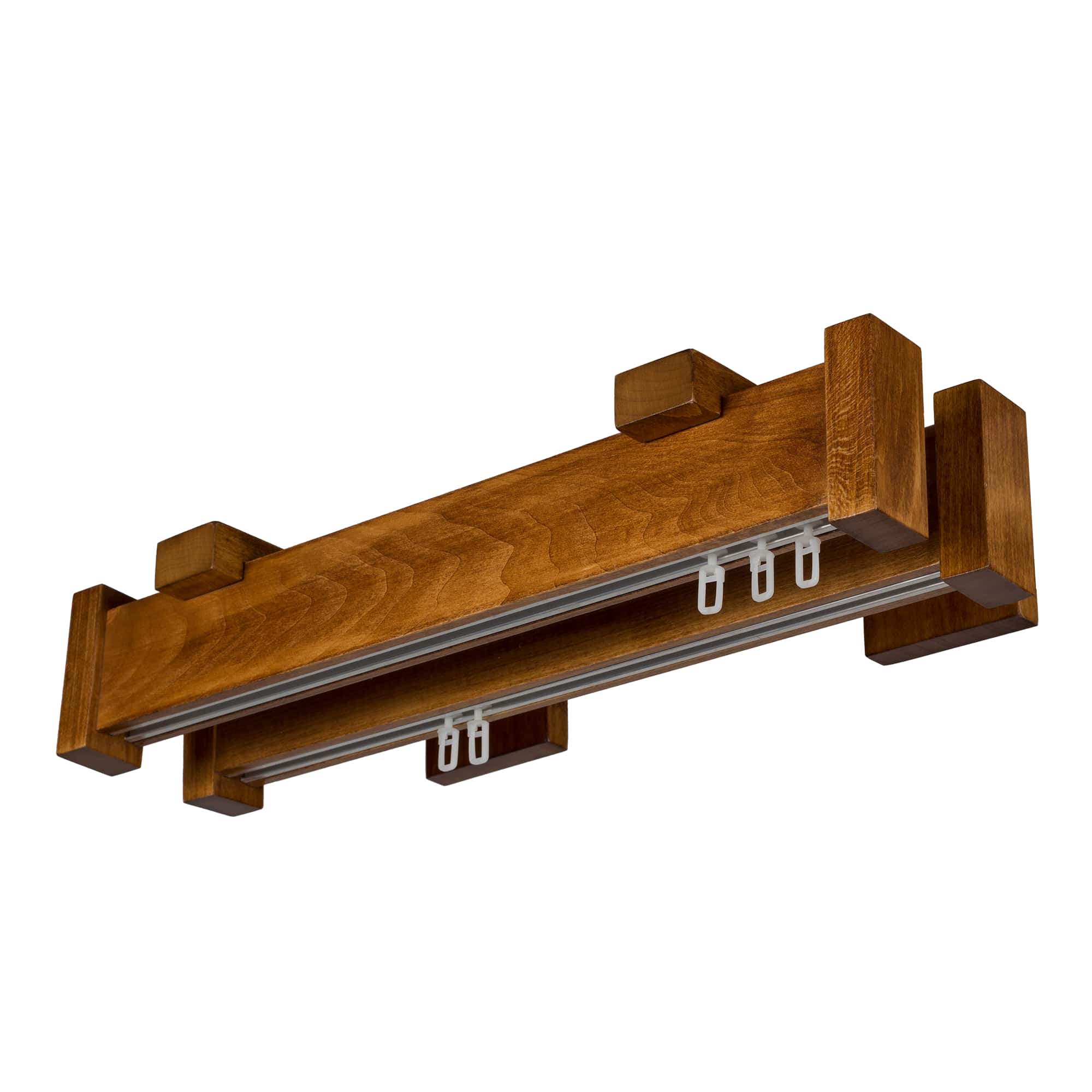 Dalia Double Wooden Curtain Rod with Aluminum Track