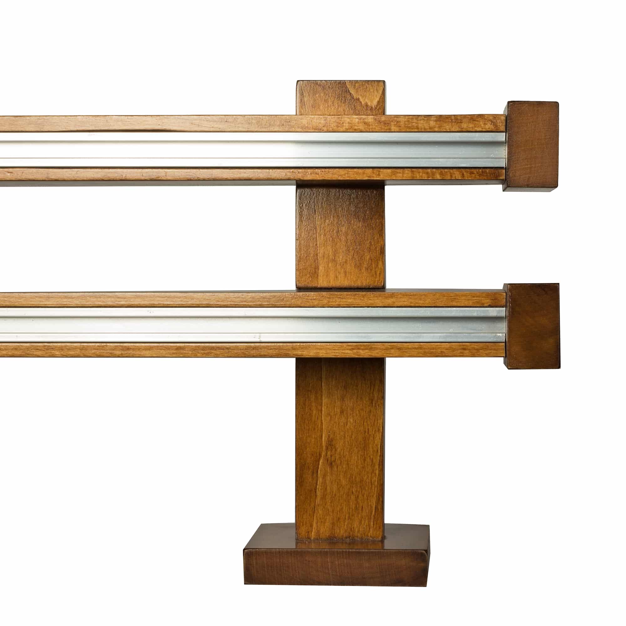 Dalia Double Wooden Curtain Rod with Aluminum Track