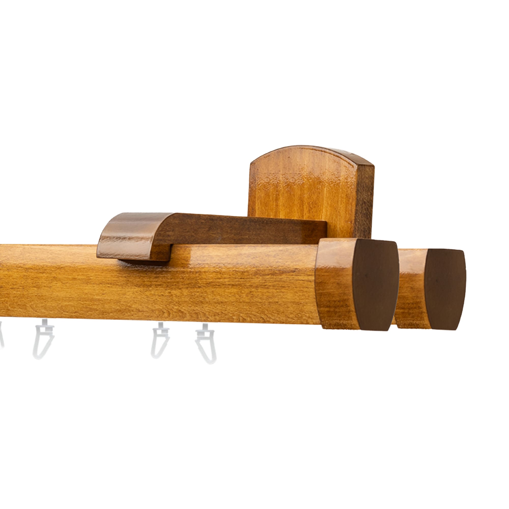 Domino Double Wooden Curtain Rod & Track System for Curtains and Drapes