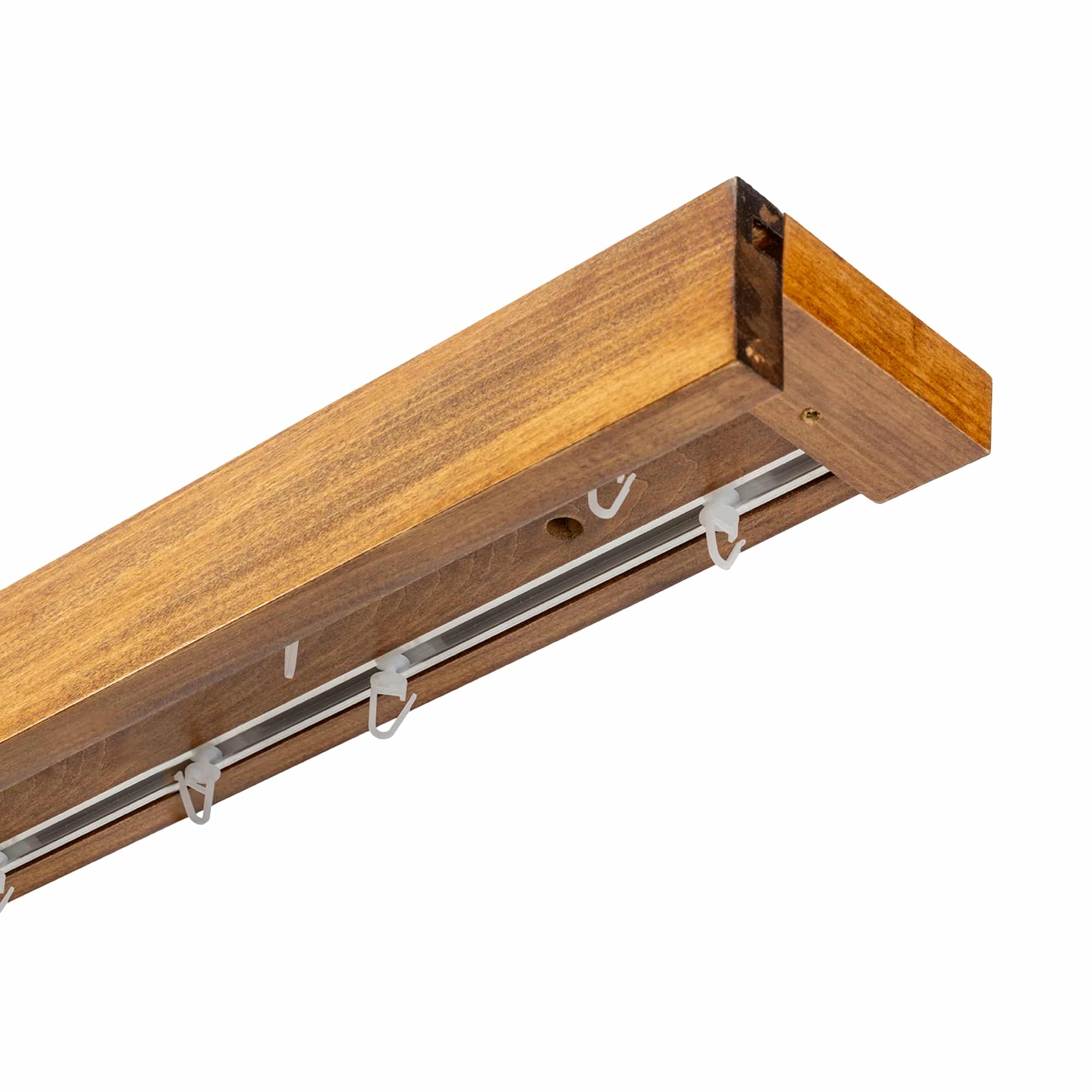 Travetto Double Curtain Track System with Wooden Decorative Valance