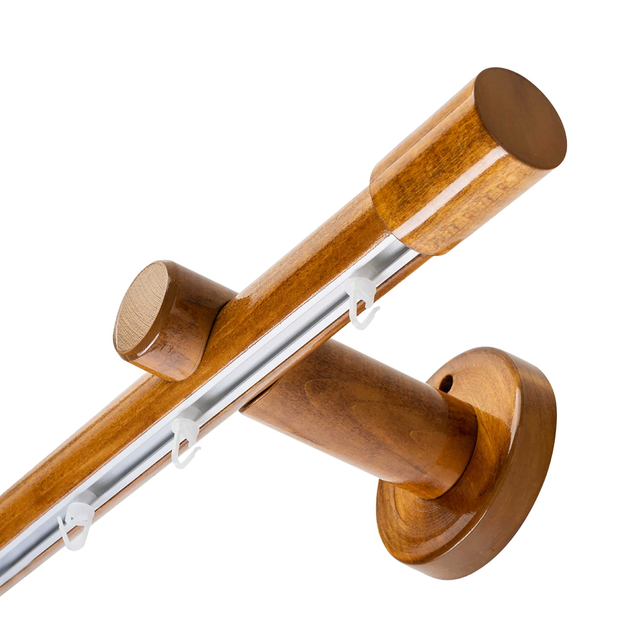 Luna Single 35 mm Wooden Curtain Rod & Track System