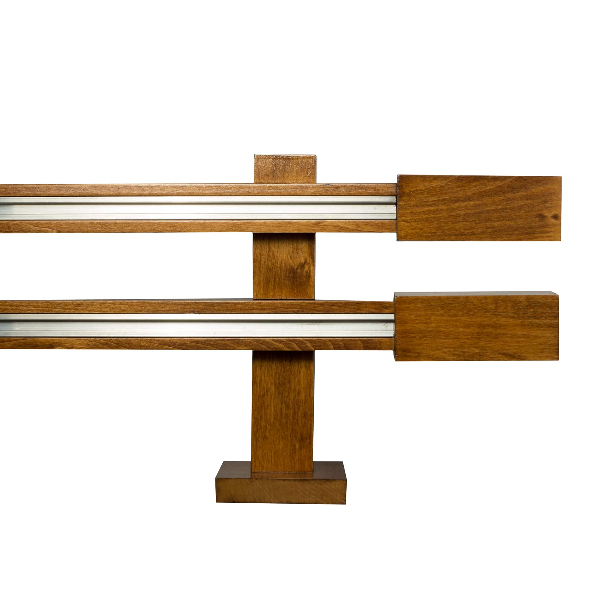 Praga Double Wooden Curtain Rod with Aluminum Track