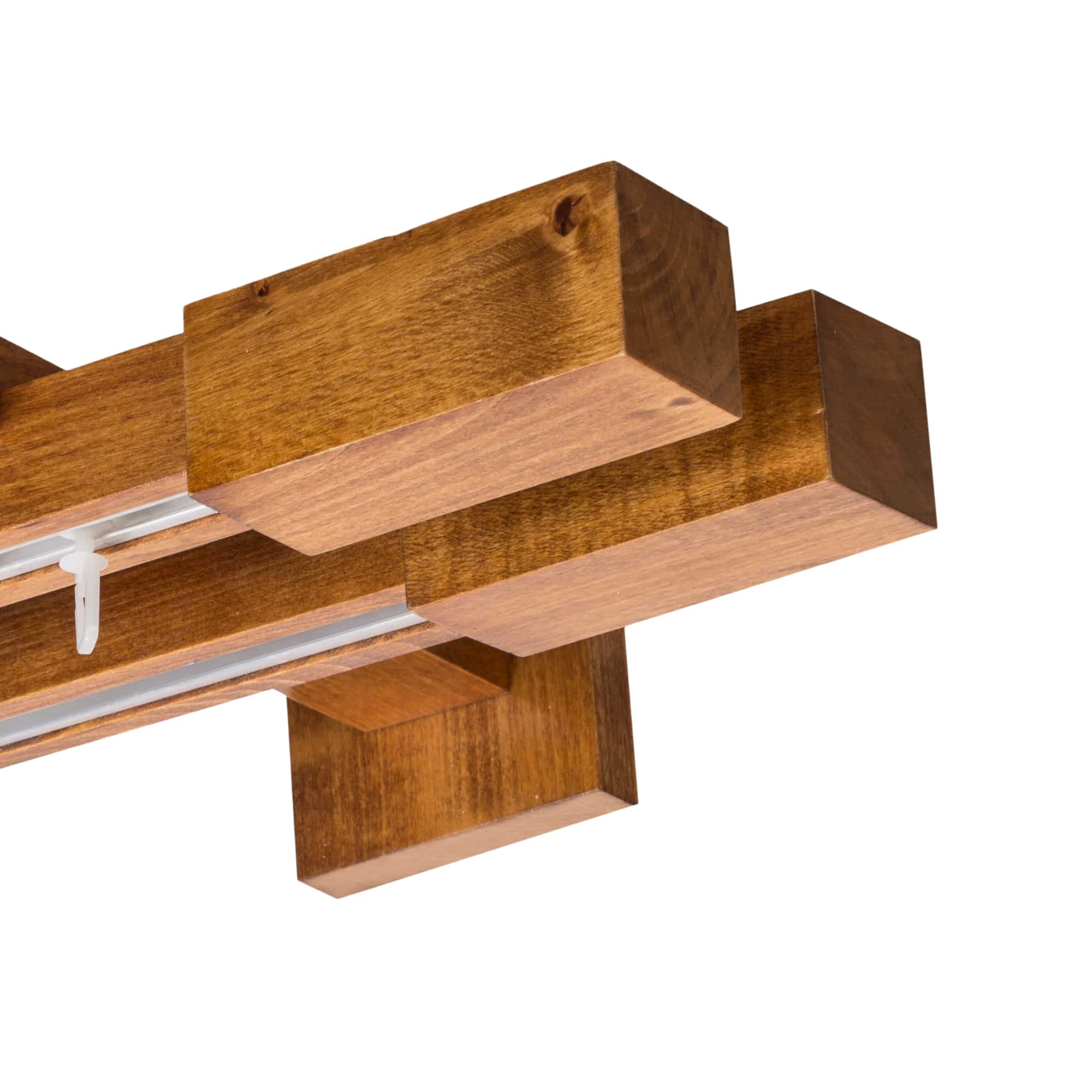 Praga Double Wooden Curtain Rod with Aluminum Track
