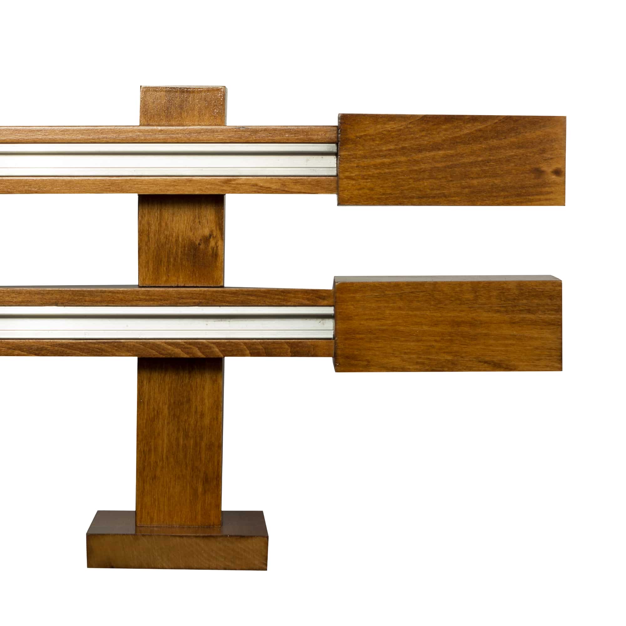 Praga Double Wooden Curtain Rod with Aluminum Track