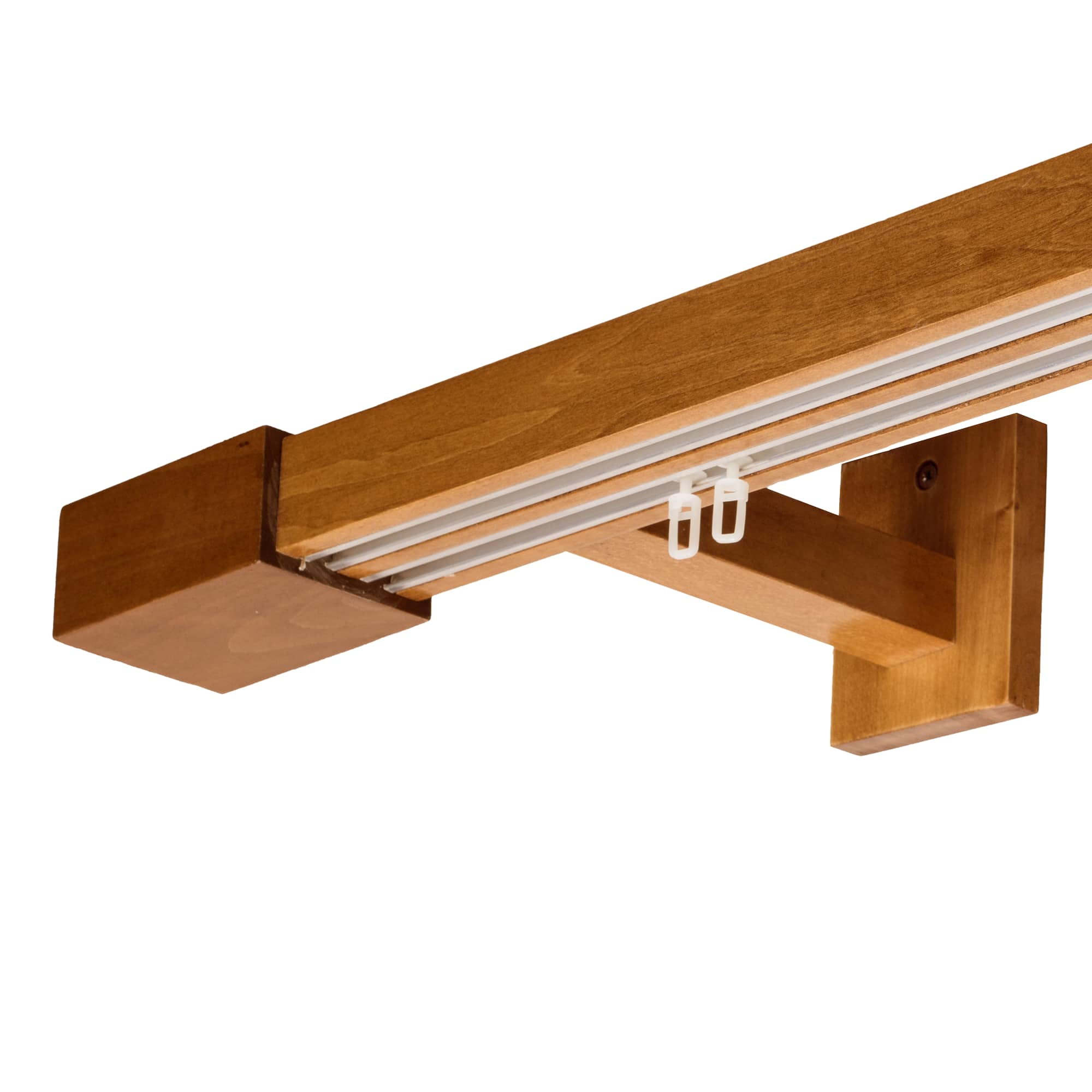 Roma Double Wooden Curtain Rod & Track System for Curtains and Drapes