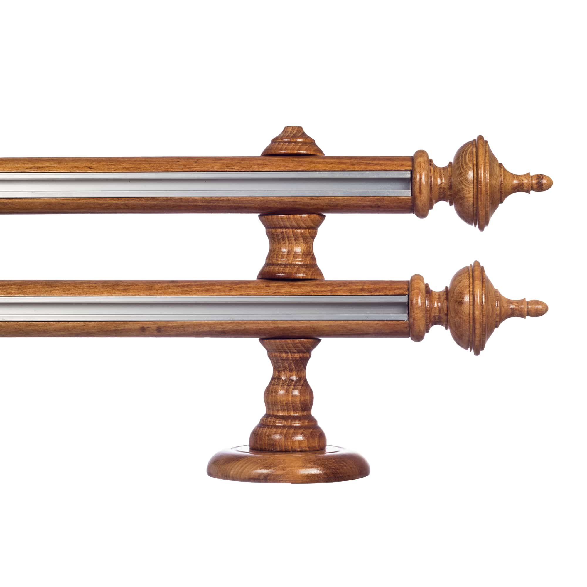 Saly Double 35 mm Wooden Curtain Rod with Aluminum Track