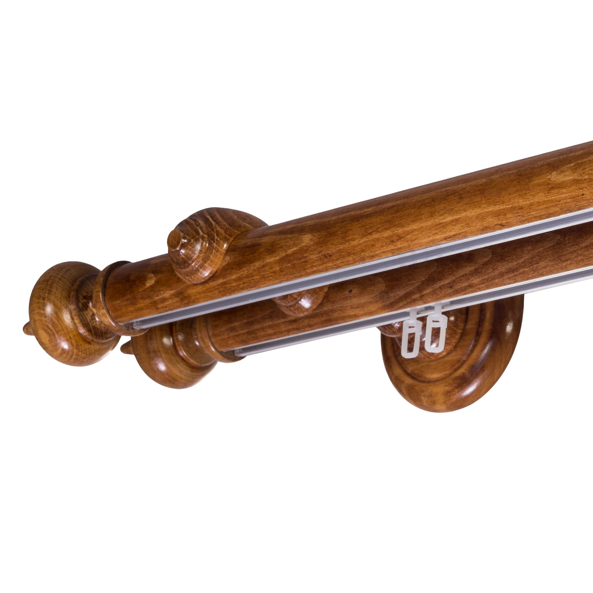 Saly Double 35 mm Wooden Curtain Rod with Aluminum Track
