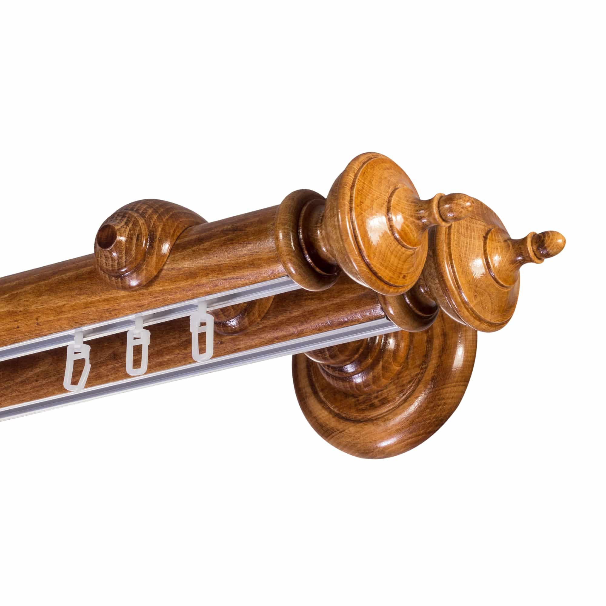 Saly Double 35 mm Wooden Curtain Rod with Aluminum Track