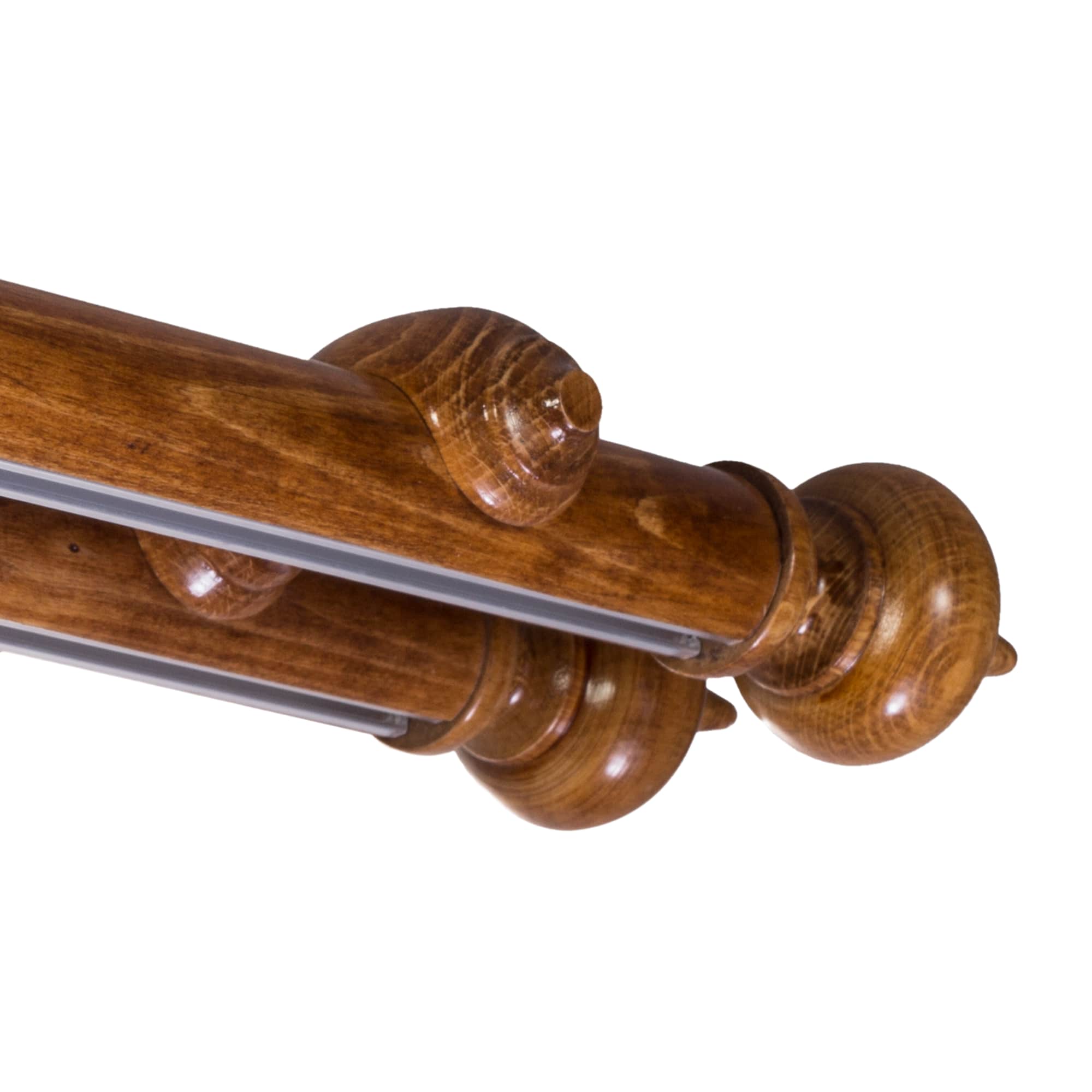 Saly Double 35 mm Wooden Curtain Rod with Aluminum Track