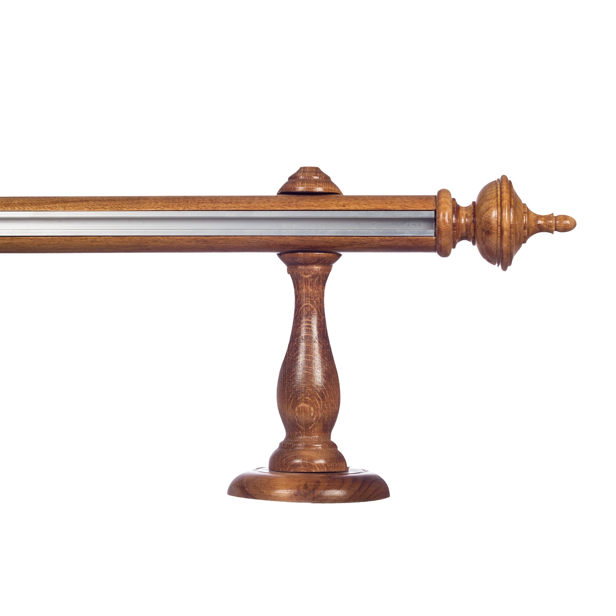 Saly Single 35 mm Wooden Curtain Rod with Aluminum Track