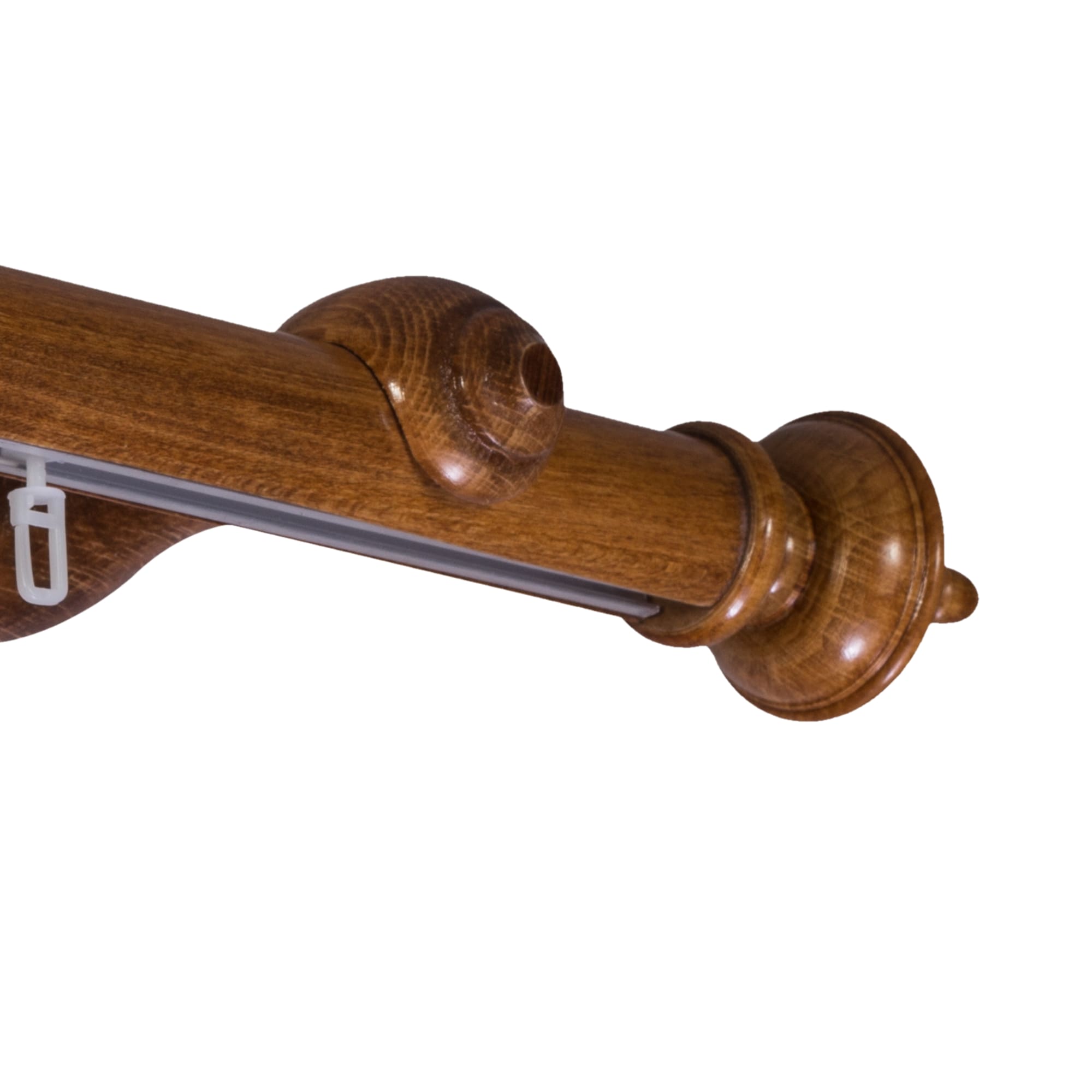 Saly Single 35 mm Wooden Curtain Rod with Aluminum Track