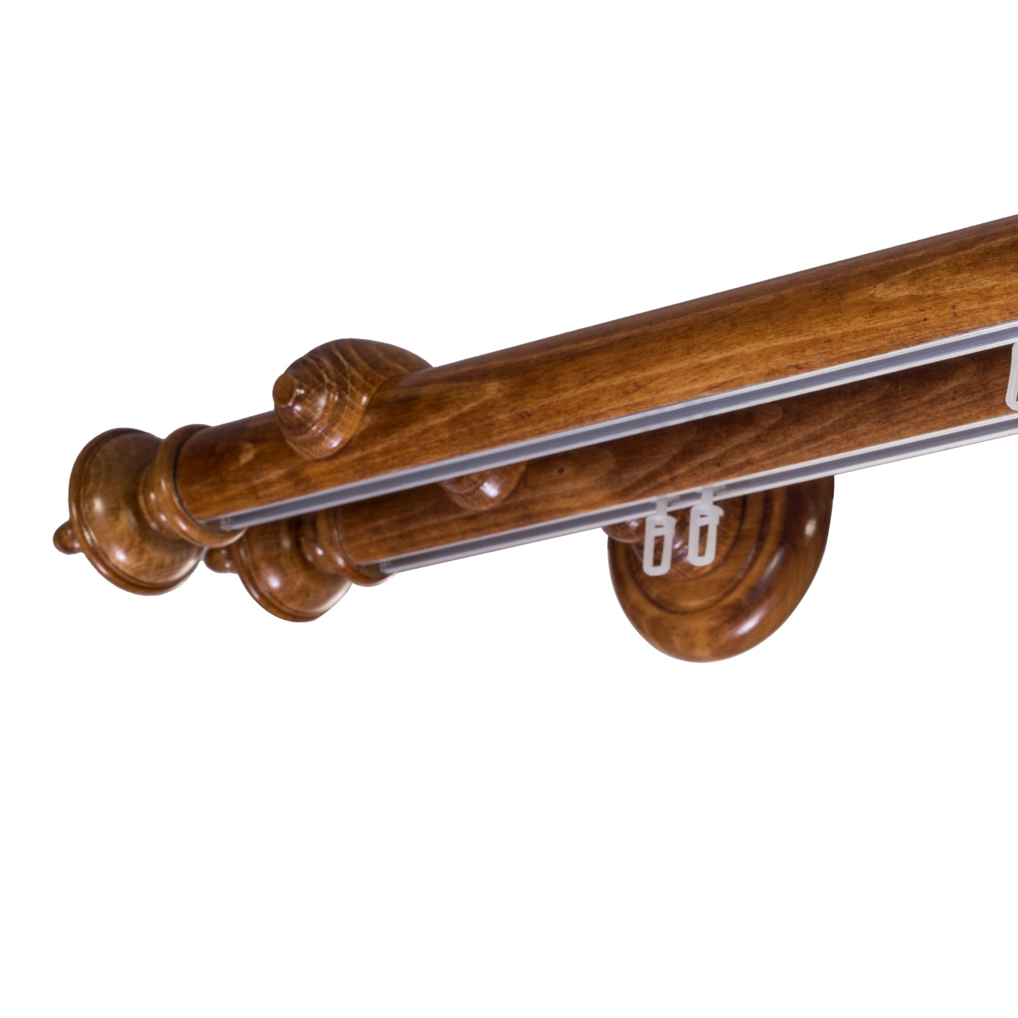 STELLA DOUBLE 35 MM WOODEN CURTAIN ROD WITH ALUMINUM TRACK