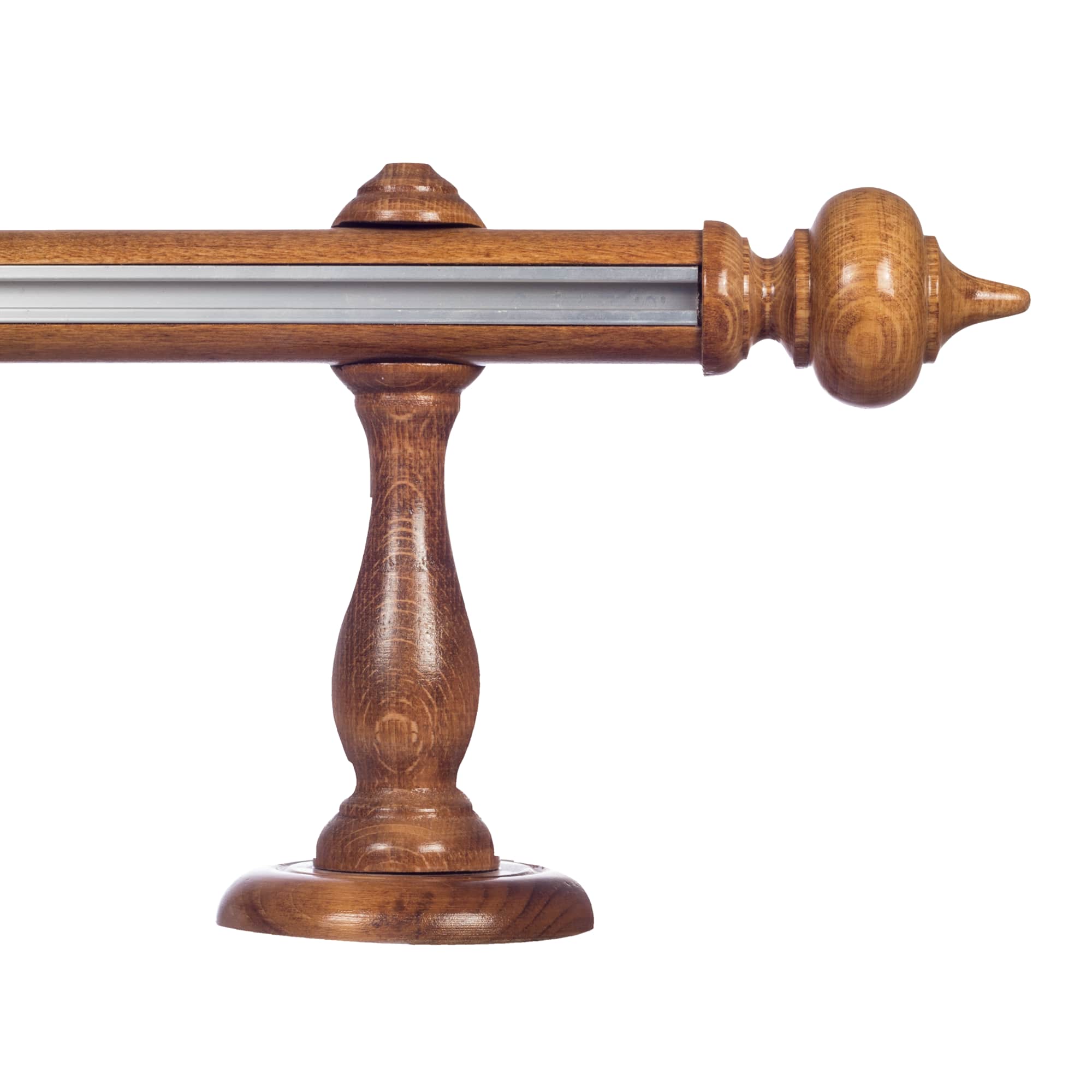 Stella Single 35 mm Wooden Curtain Rod with Aluminum Track