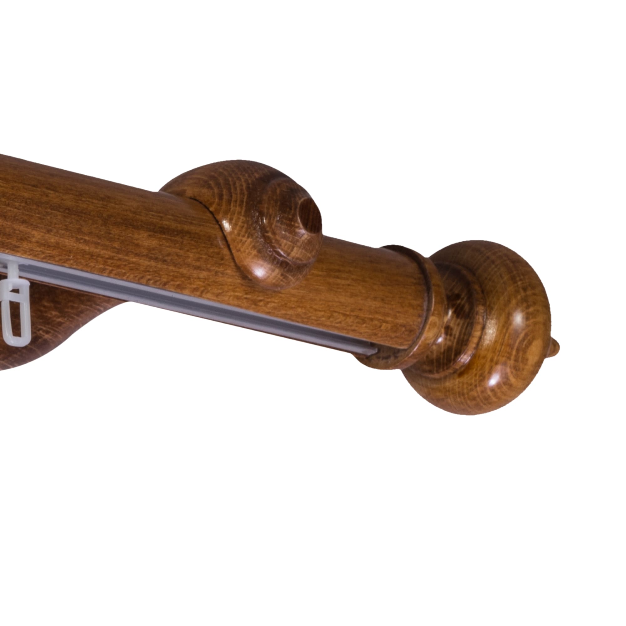 Stella Single 35 mm Wooden Curtain Rod with Aluminum Track