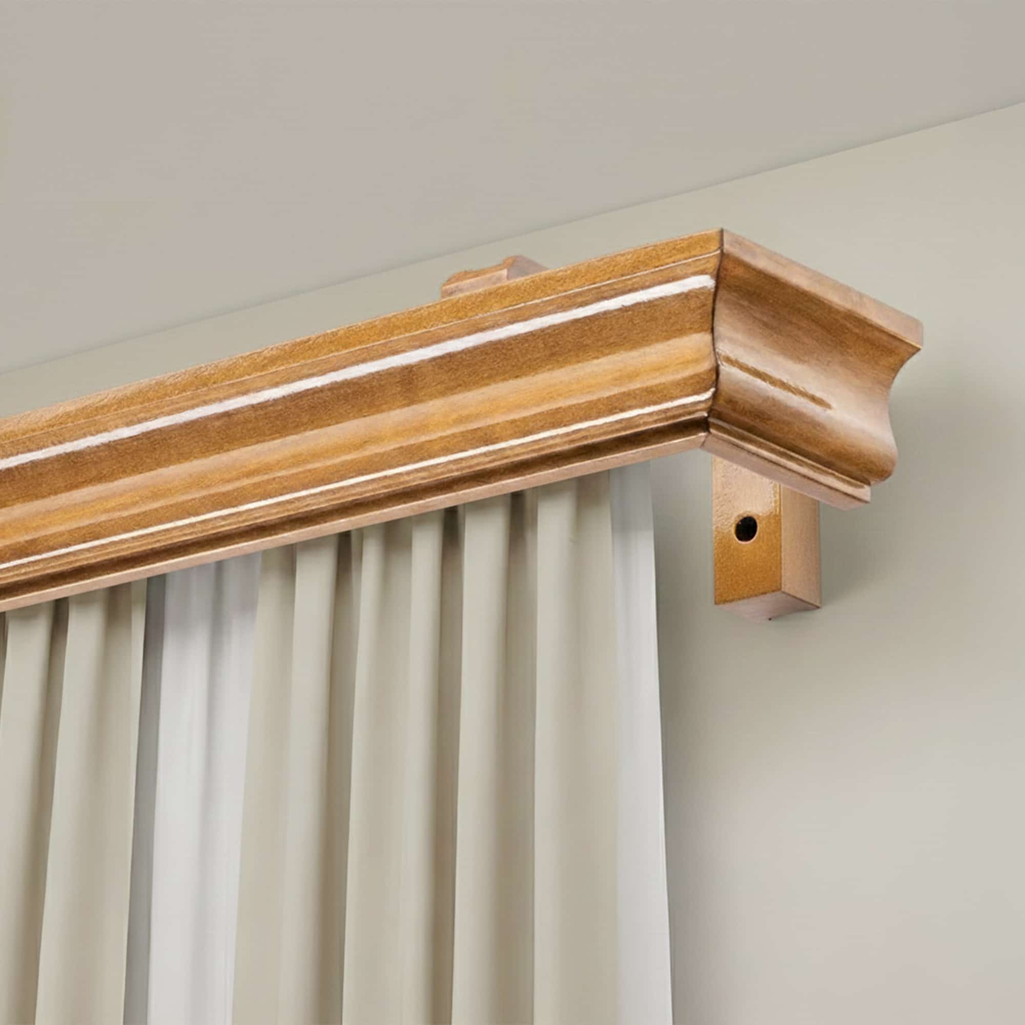 Athena Wooden Curtain Track System with Decorative Valance