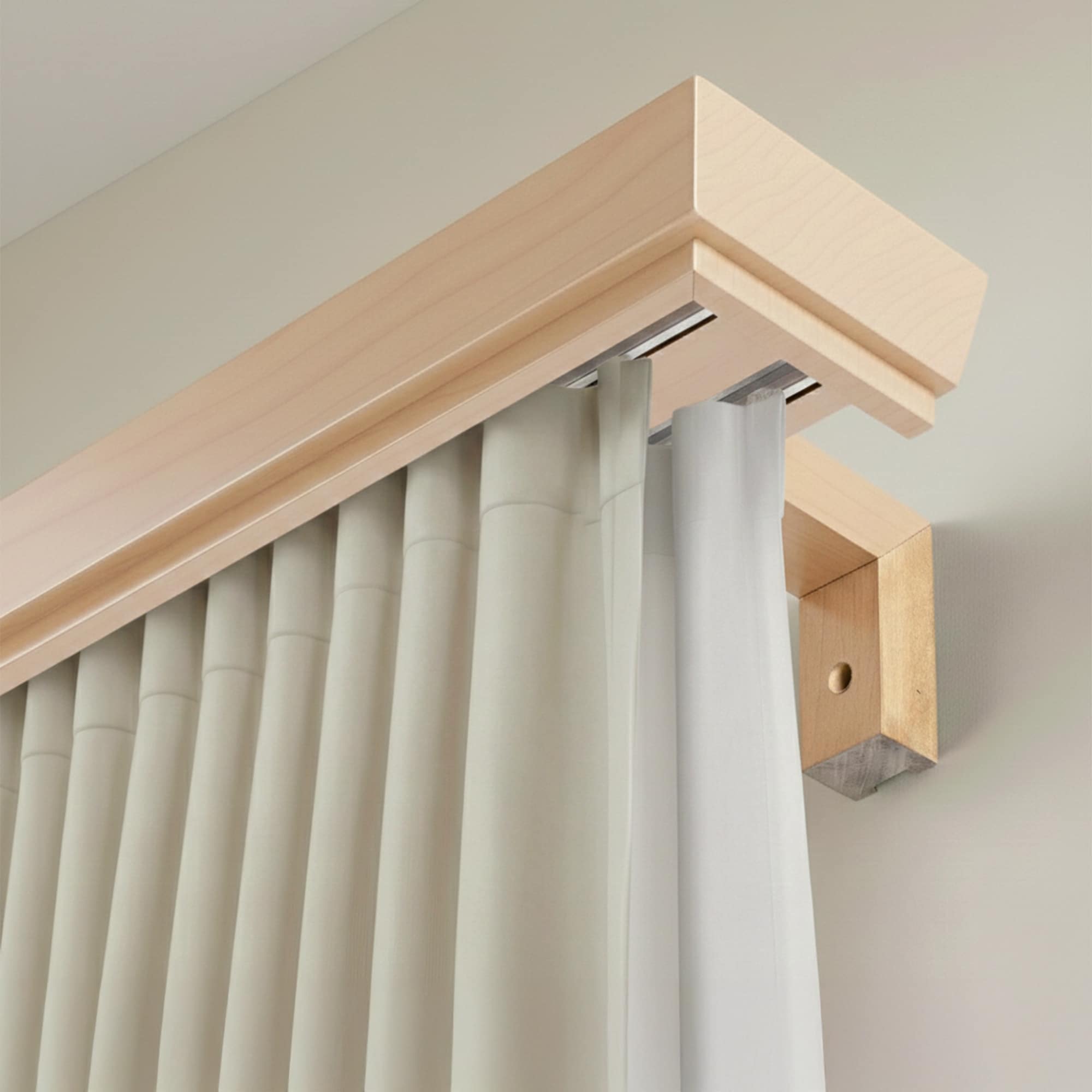 Conic Wooden Curtain Track System with Decorative Valance