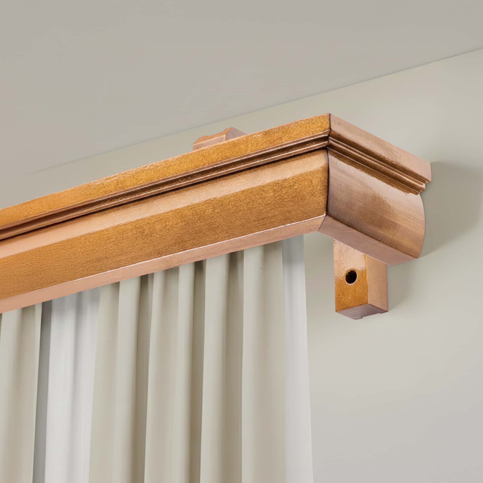 Firenze Wooden Curtain Track System with Decorative Valance