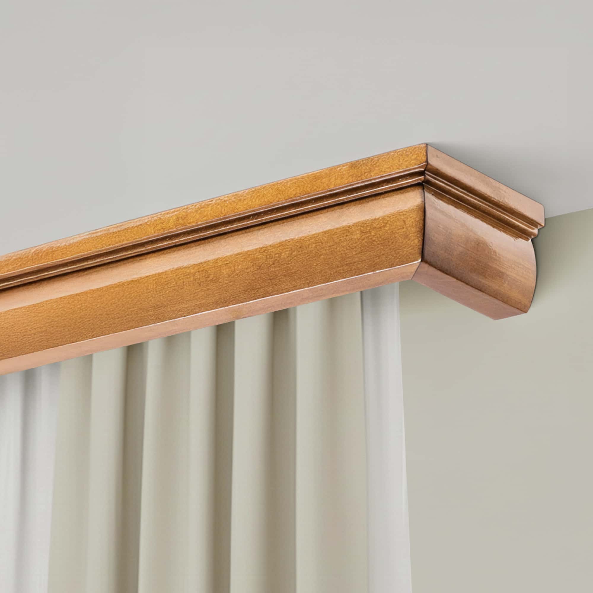 Firenze Wooden Curtain Track System with Decorative Valance