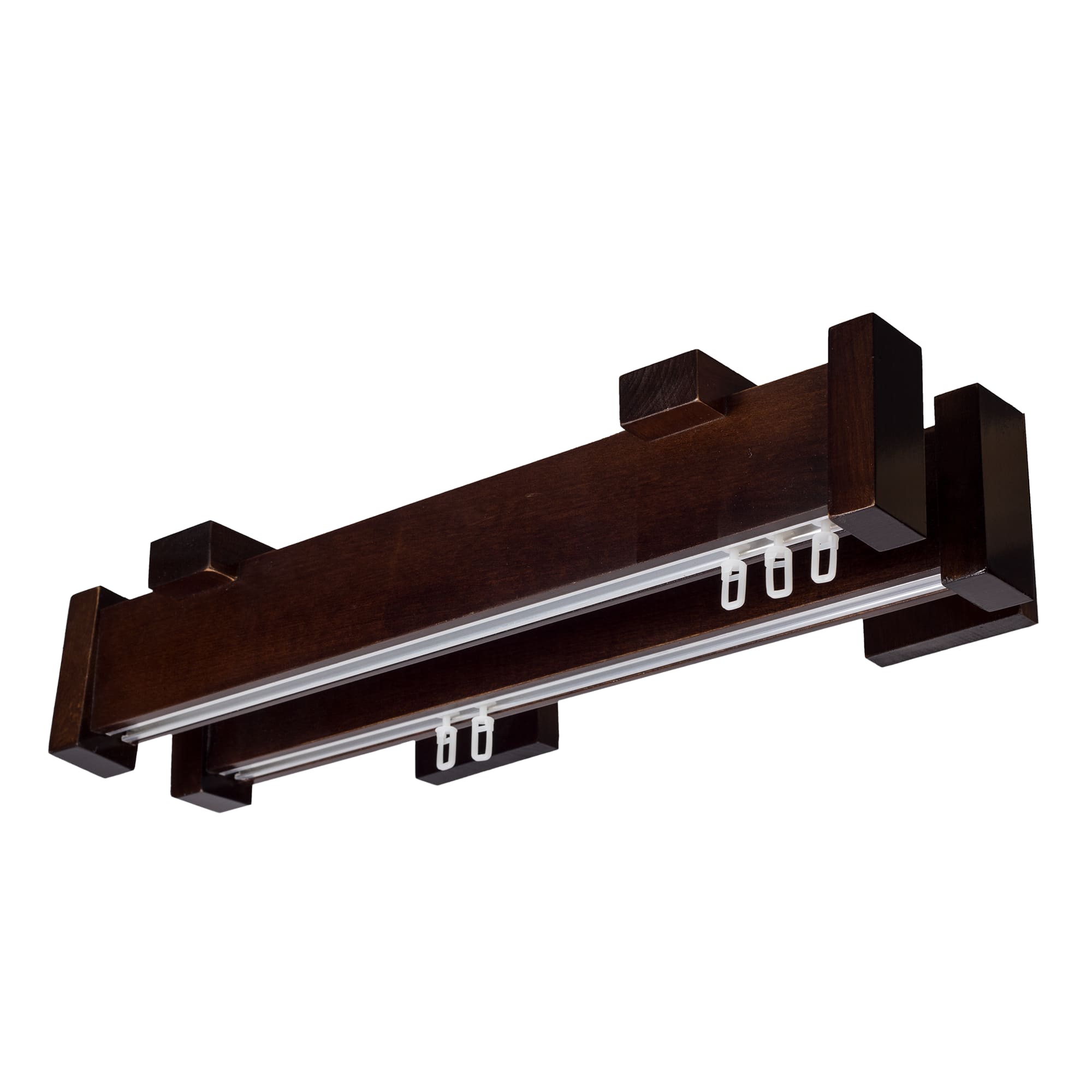 Dalia Double Wooden Curtain Rod with Aluminum Track