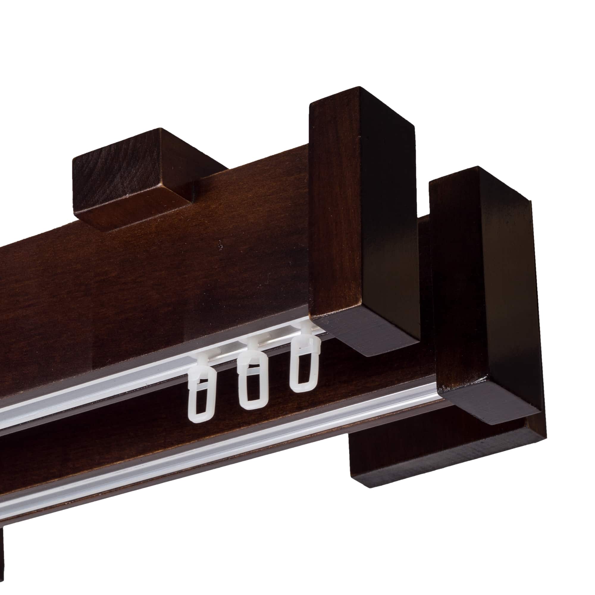 Dalia Double Wooden Curtain Rod with Aluminum Track