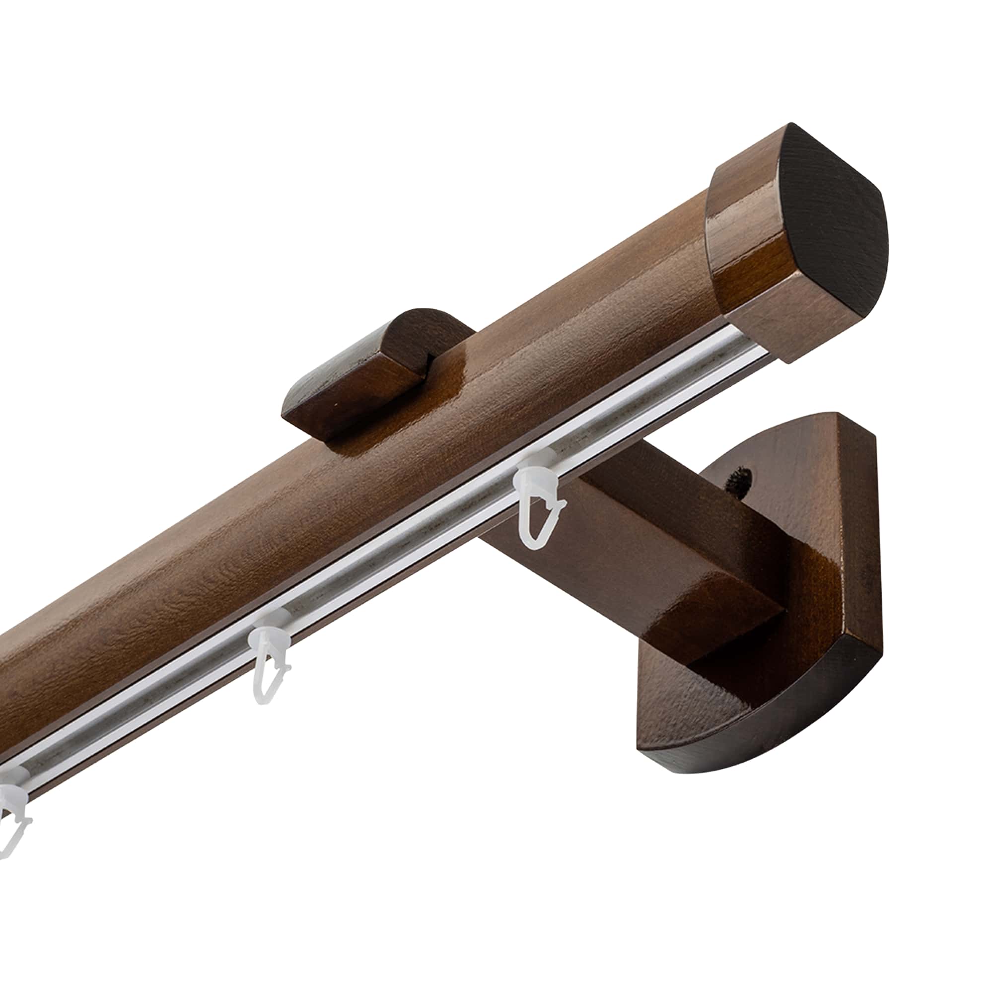 Domino Single Wooden Curtain Rod