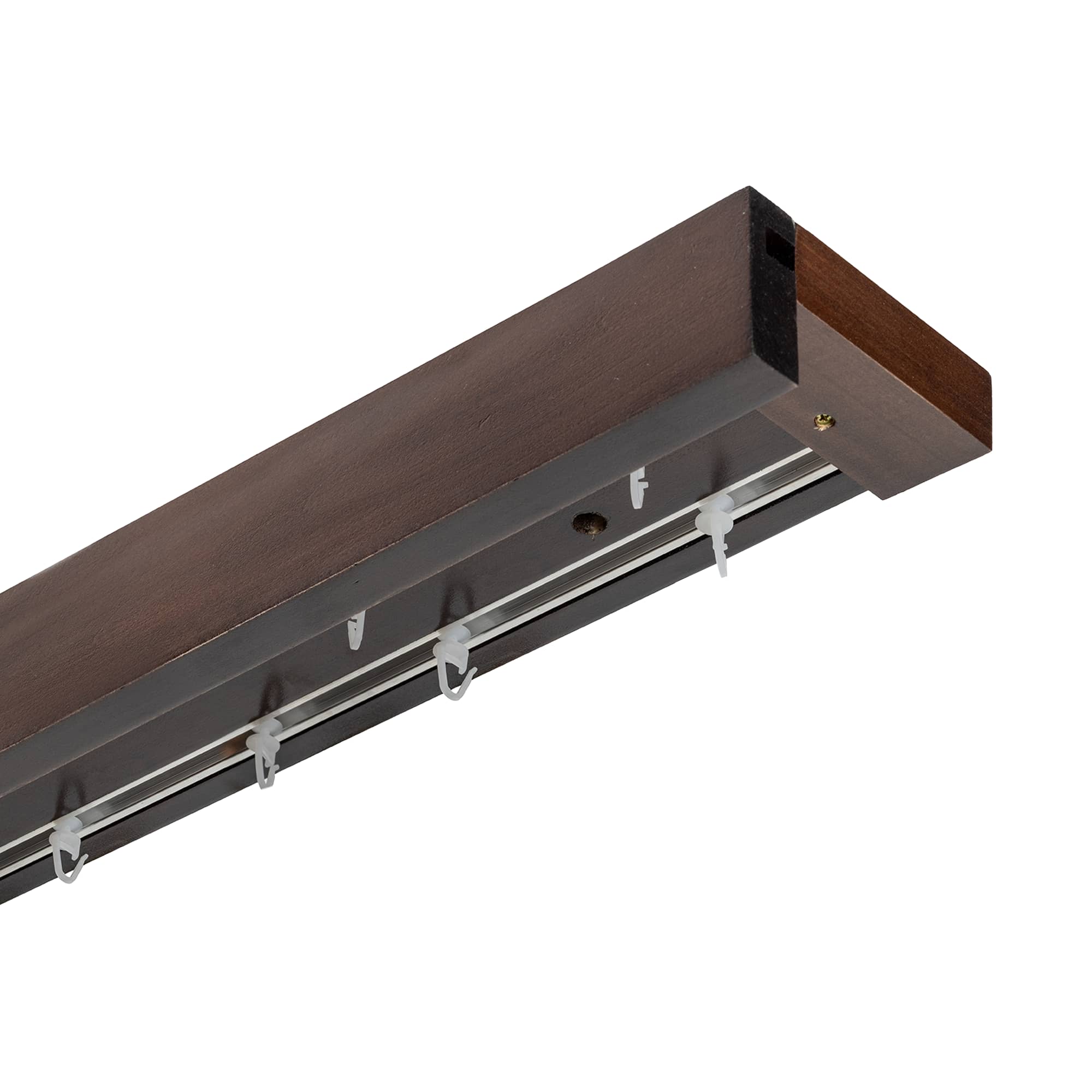 Travetto Double Curtain Track System with Wooden Decorative Valance