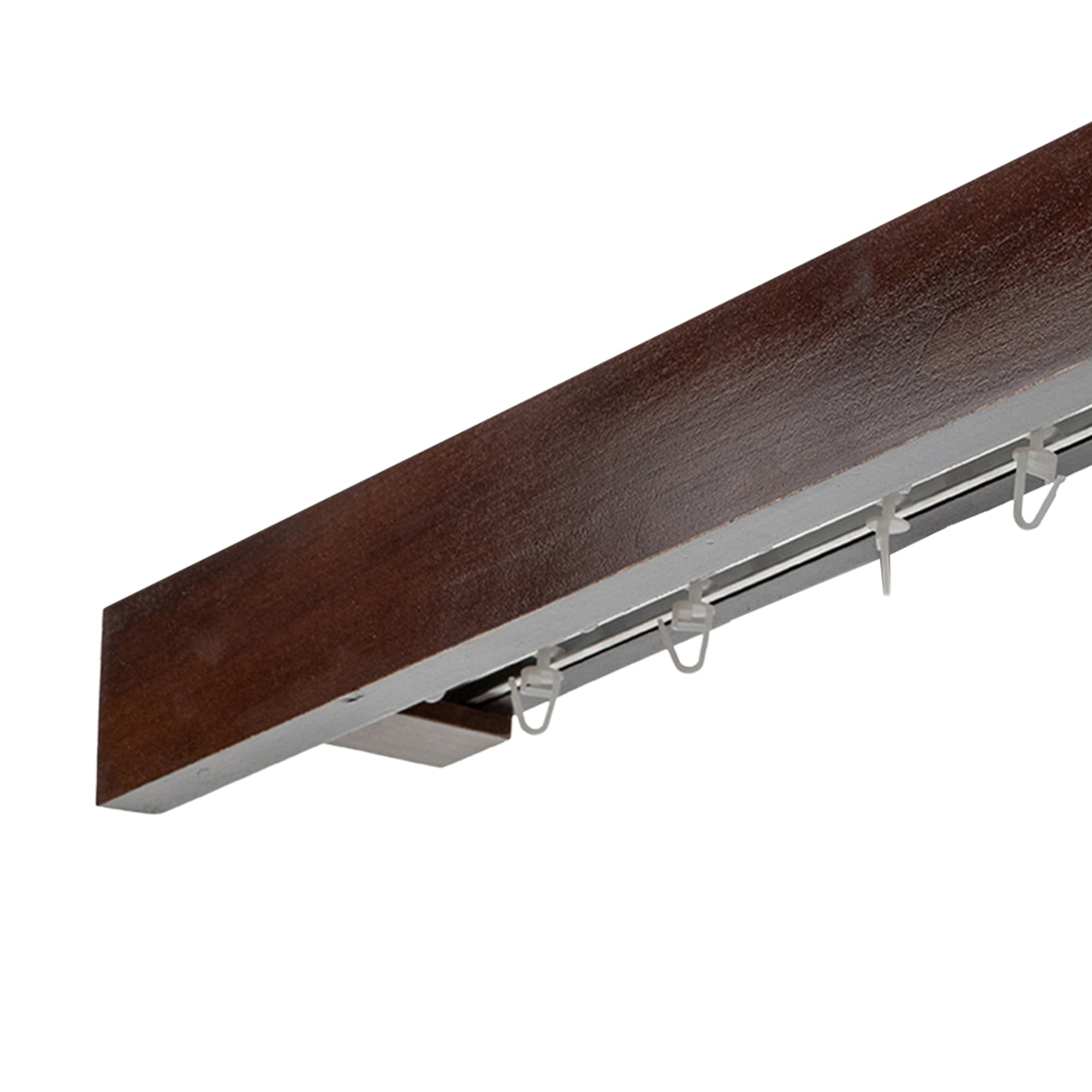 Travetto Double Curtain Track System with Wooden Decorative Valance
